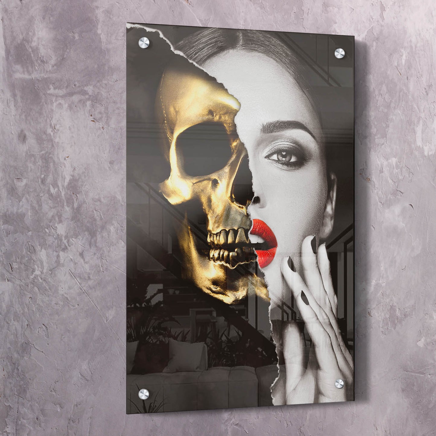 Skull Beauty Alter Ego Wall Art | Inspirational Wall Art Motivational Wall Art Quotes Office Art | Impaktiv Exclusive Canvas Art Portrait