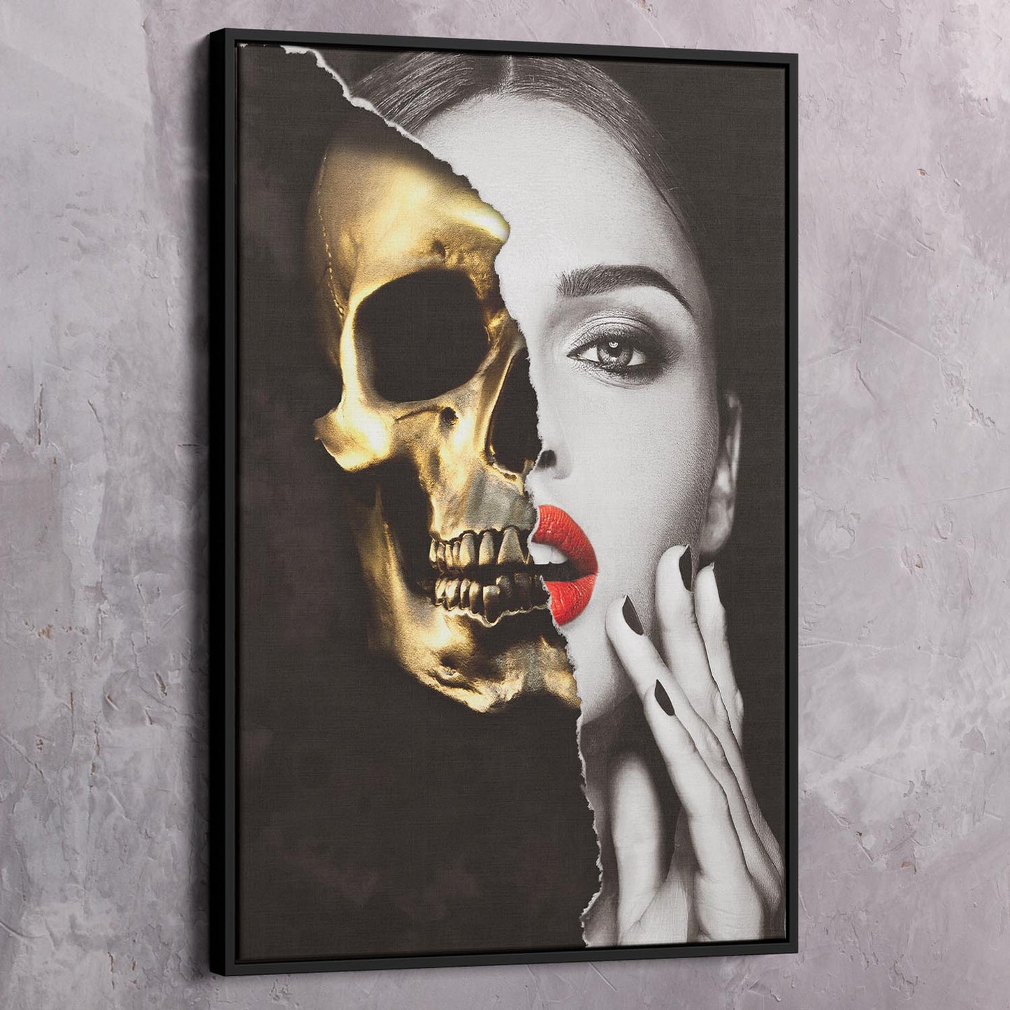 Skull Beauty Alter Ego Wall Art | Inspirational Wall Art Motivational Wall Art Quotes Office Art | Impaktiv Exclusive Canvas Art Portrait