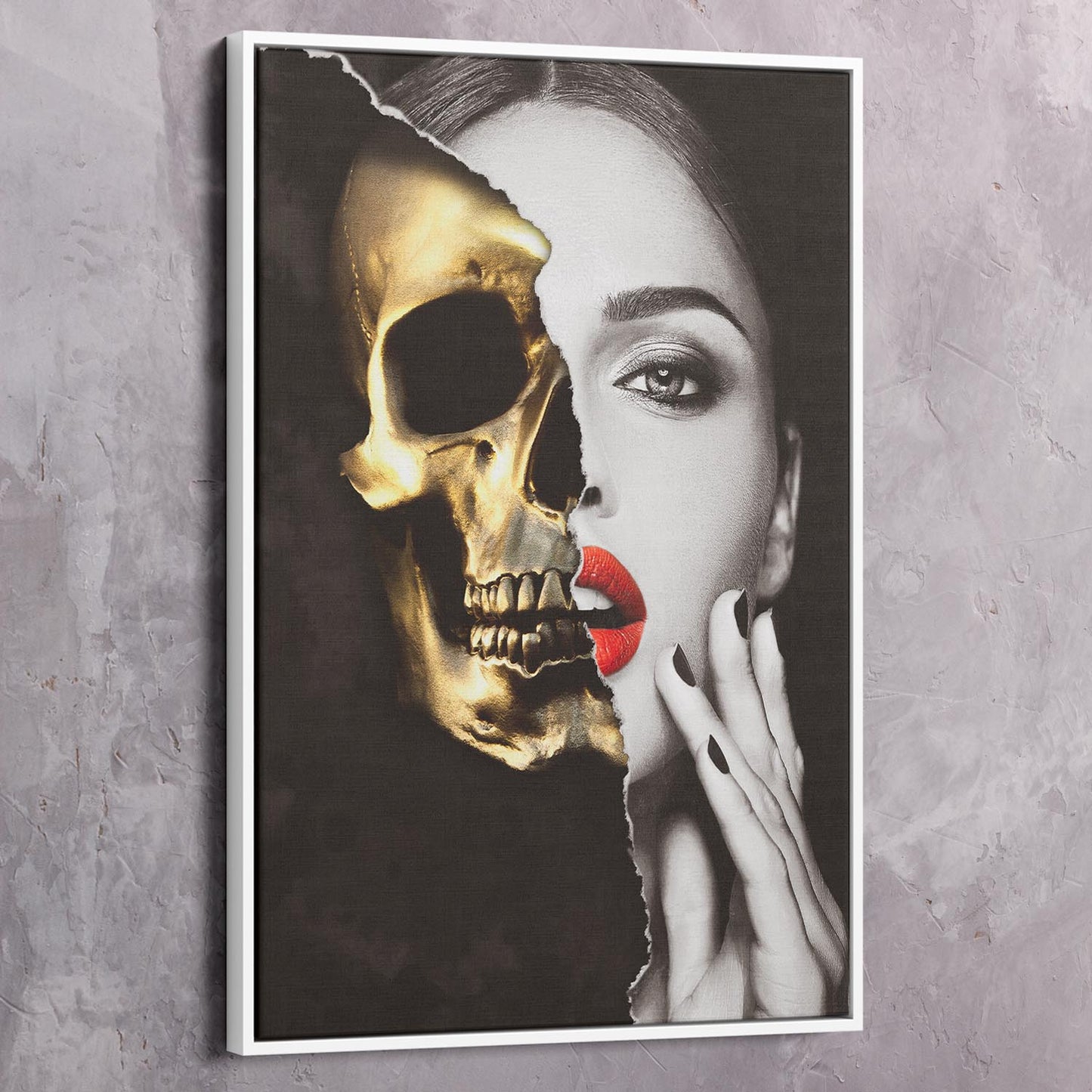 Skull Beauty Alter Ego Wall Art | Inspirational Wall Art Motivational Wall Art Quotes Office Art | Impaktiv Exclusive Canvas Art Portrait
