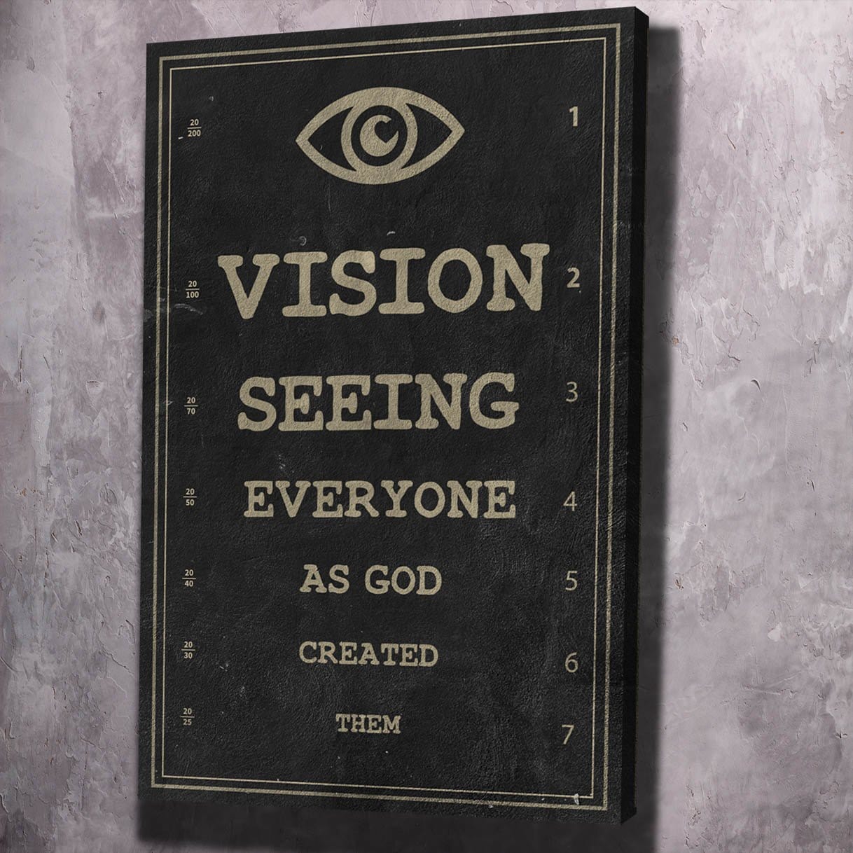 Spiritual Sight Test Wall Art | Inspirational Wall Art Motivational Wall Art Quotes Office Art | Impaktiv Exclusive Canvas Art Portrait