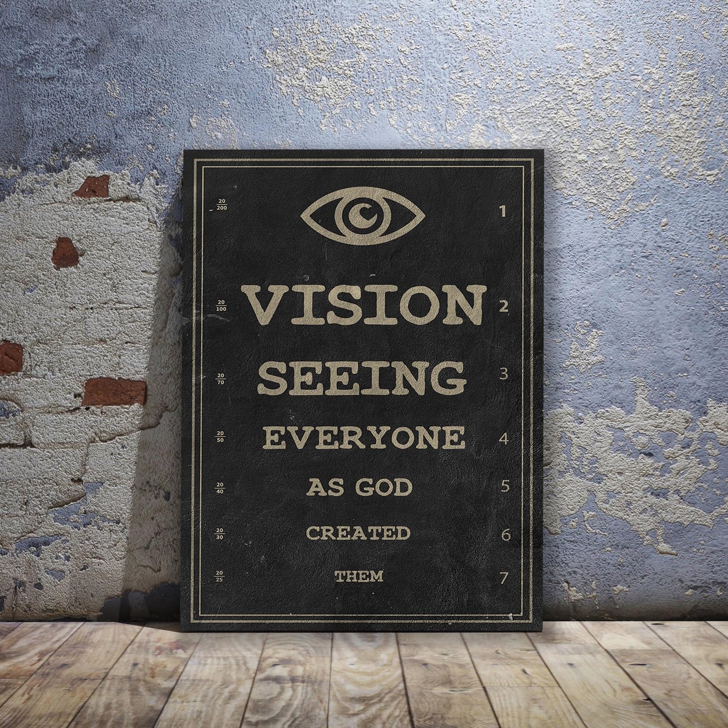 Spiritual Sight Test Wall Art | Inspirational Wall Art Motivational Wall Art Quotes Office Art | Impaktiv Exclusive Canvas Art Portrait