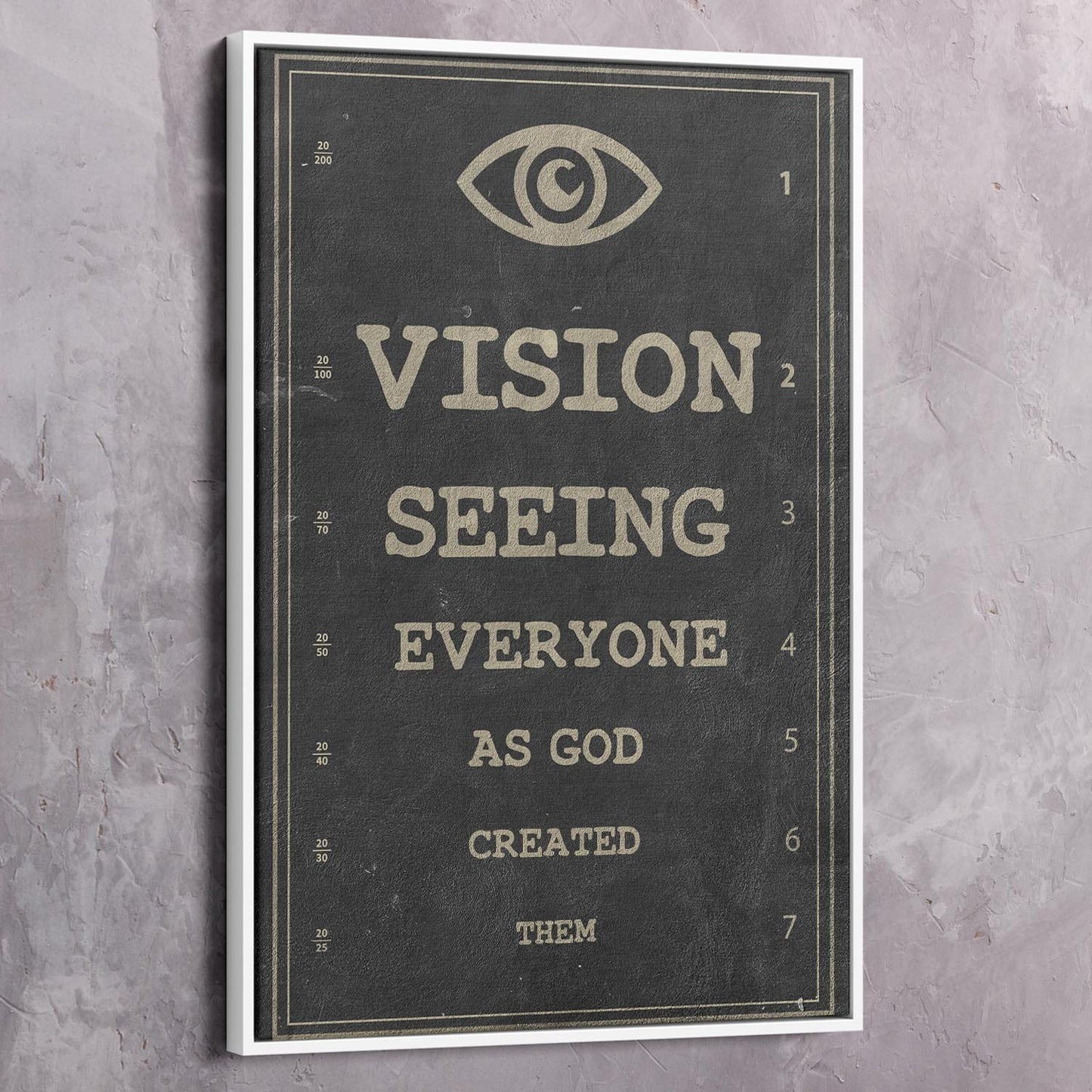 Spiritual Sight Test Wall Art | Inspirational Wall Art Motivational Wall Art Quotes Office Art | Impaktiv Exclusive Canvas Art Portrait