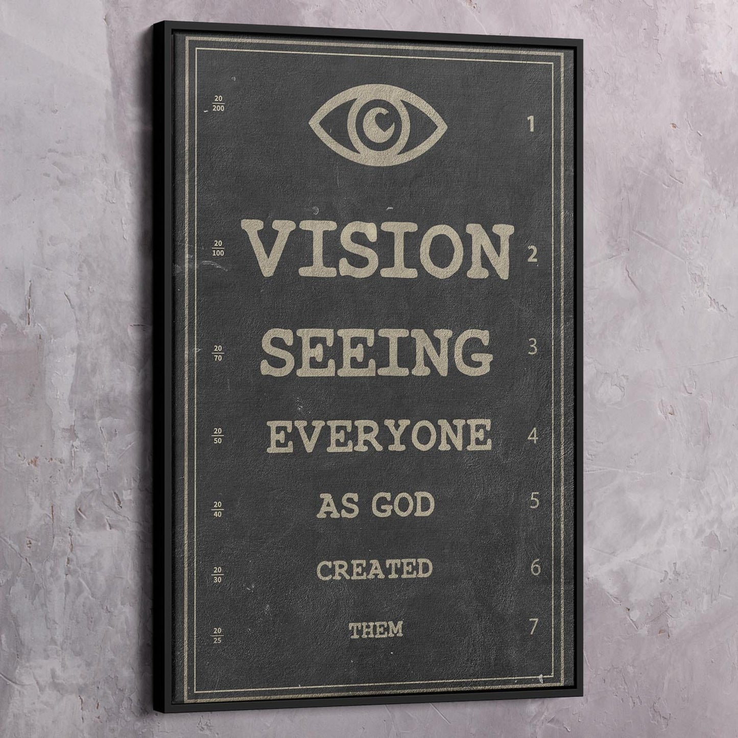 Spiritual Sight Test Wall Art | Inspirational Wall Art Motivational Wall Art Quotes Office Art | Impaktiv Exclusive Canvas Art Portrait