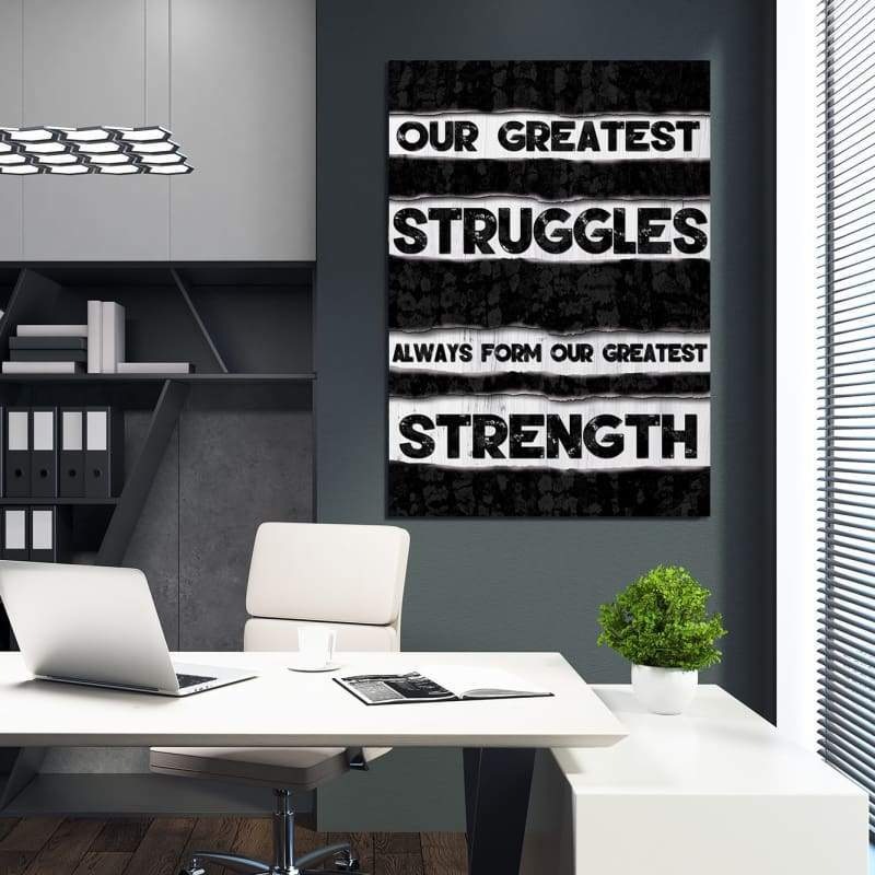 Strength Wall Art | Inspirational Wall Art Motivational Wall Art Quotes Office Art | Impaktiv Exclusive Canvas Art Portrait