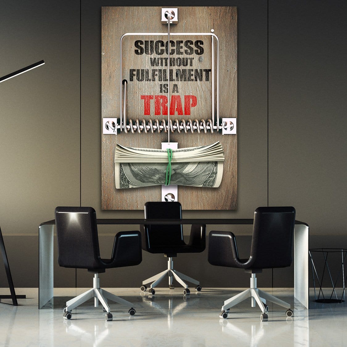 Success Trap Wall Art | Inspirational Wall Art Motivational Wall Art Quotes Office Art | Impaktiv Exclusive Canvas Art Portrait