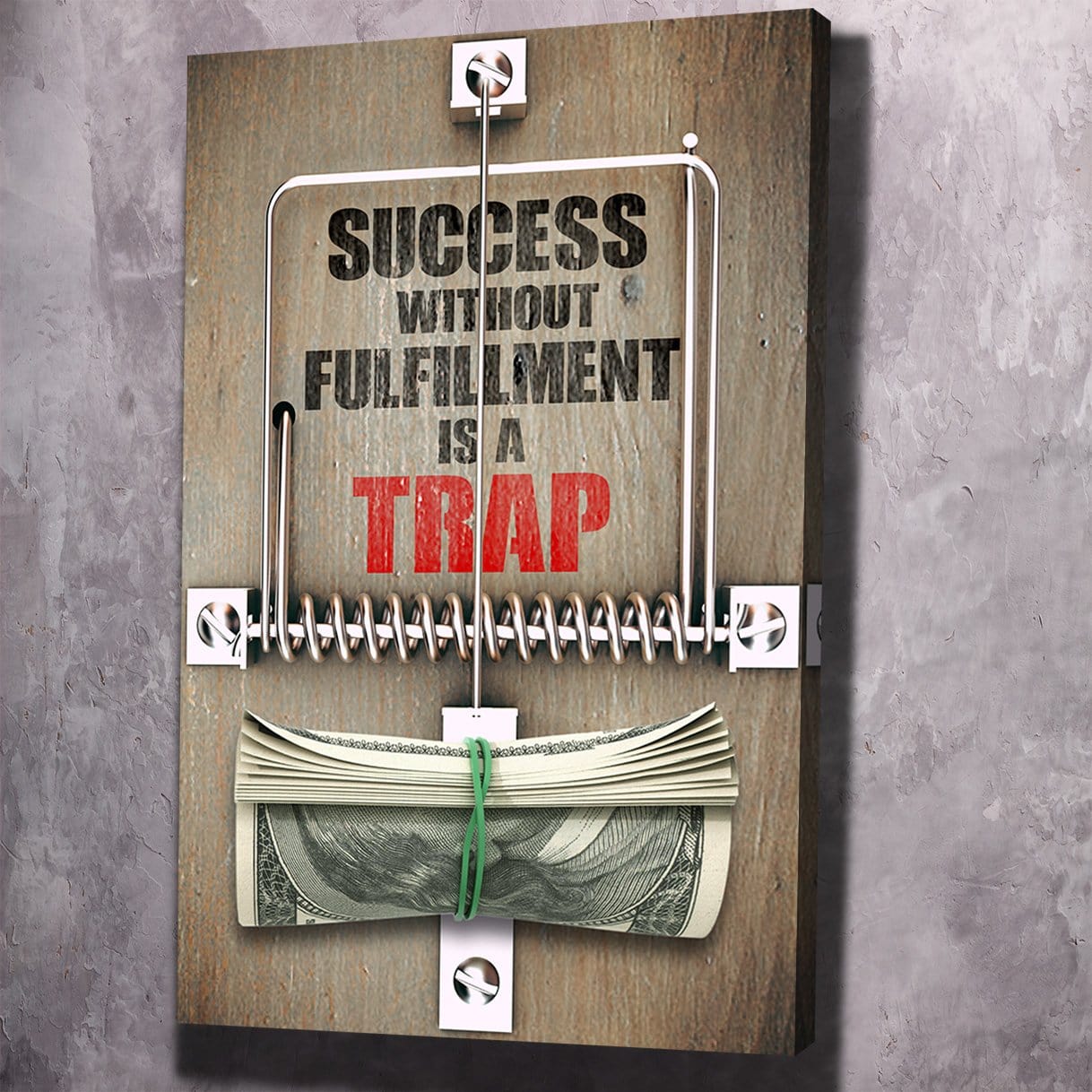 Success Trap Wall Art | Inspirational Wall Art Motivational Wall Art Quotes Office Art | Impaktiv Exclusive Canvas Art Portrait