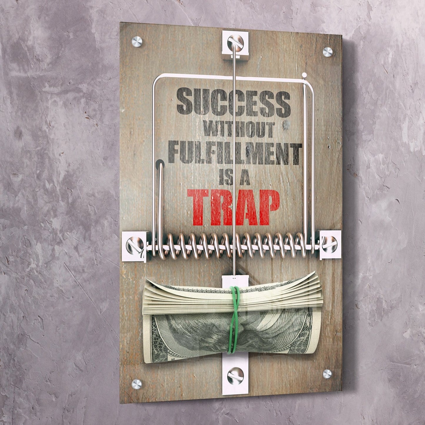 Success Trap Wall Art | Inspirational Wall Art Motivational Wall Art Quotes Office Art | Impaktiv Exclusive Canvas Art Portrait