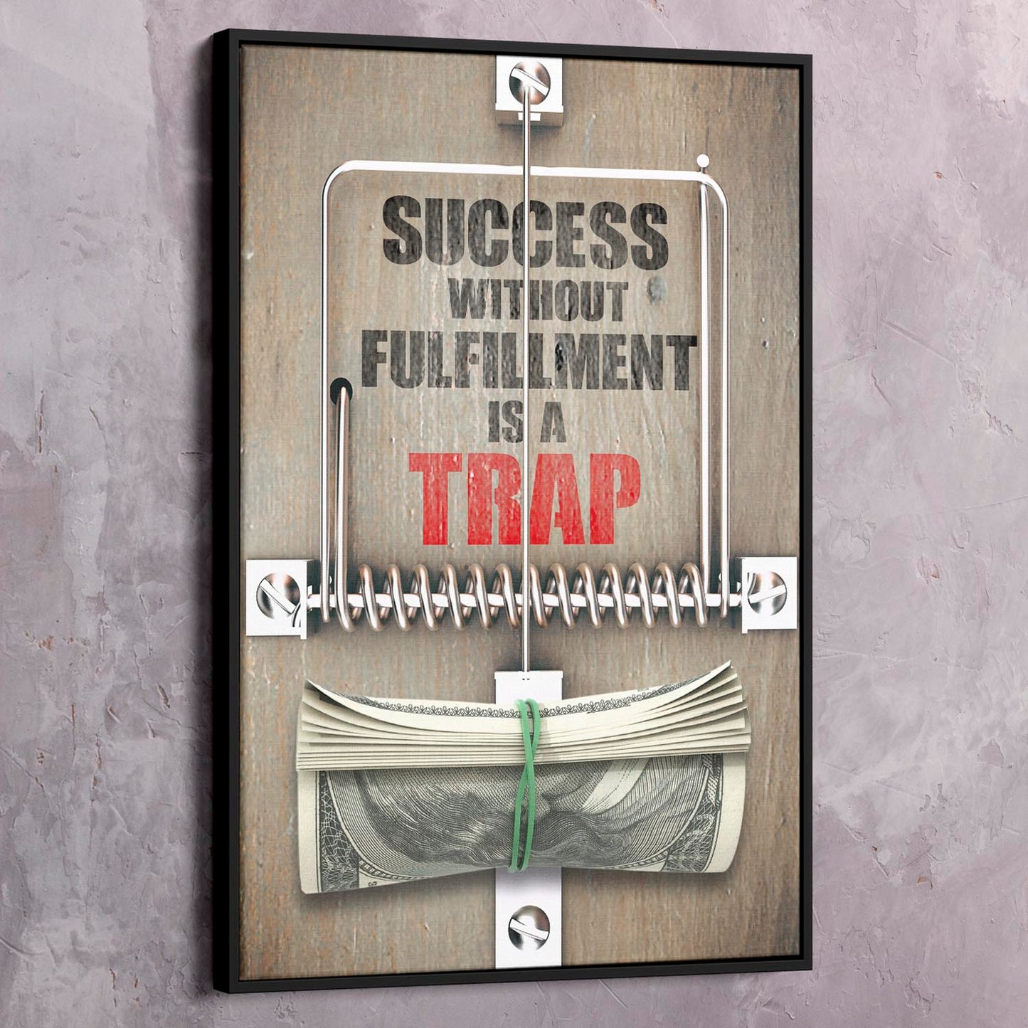 Success Trap Wall Art | Inspirational Wall Art Motivational Wall Art Quotes Office Art | Impaktiv Exclusive Canvas Art Portrait
