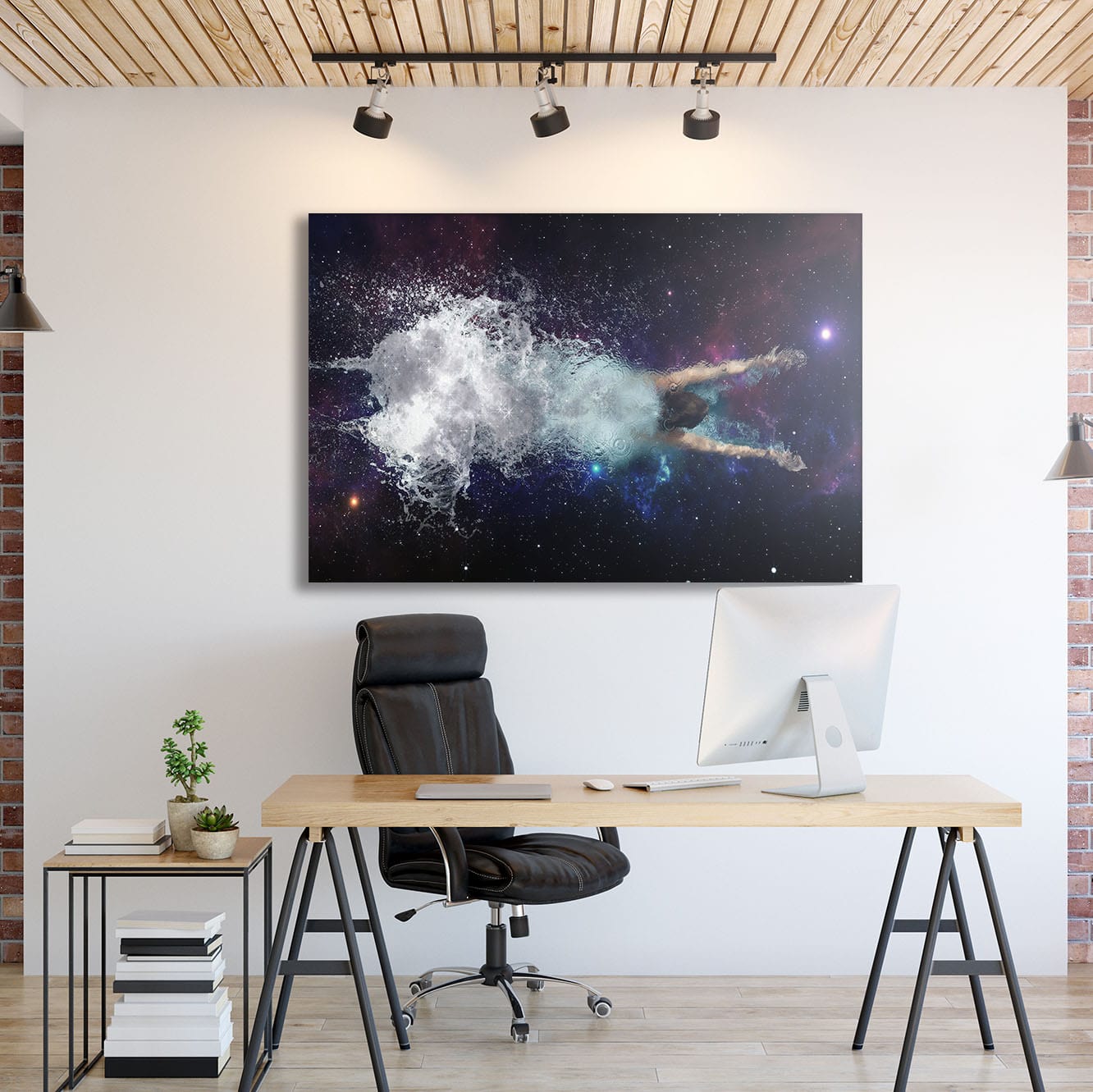 Swimming in Stars Wall Art | Inspirational Wall Art Motivational Wall Art Quotes Office Art | Impaktiv Exclusive Canvas Art Landscape