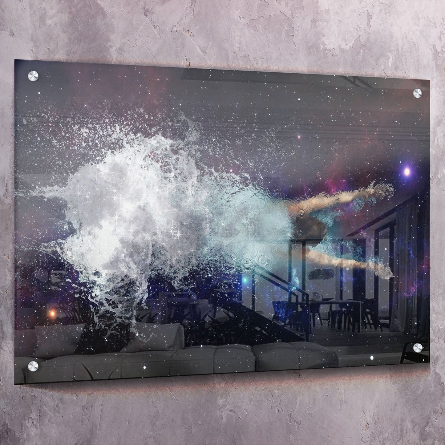Swimming in Stars Wall Art | Inspirational Wall Art Motivational Wall Art Quotes Office Art | Impaktiv Exclusive Canvas Art Landscape