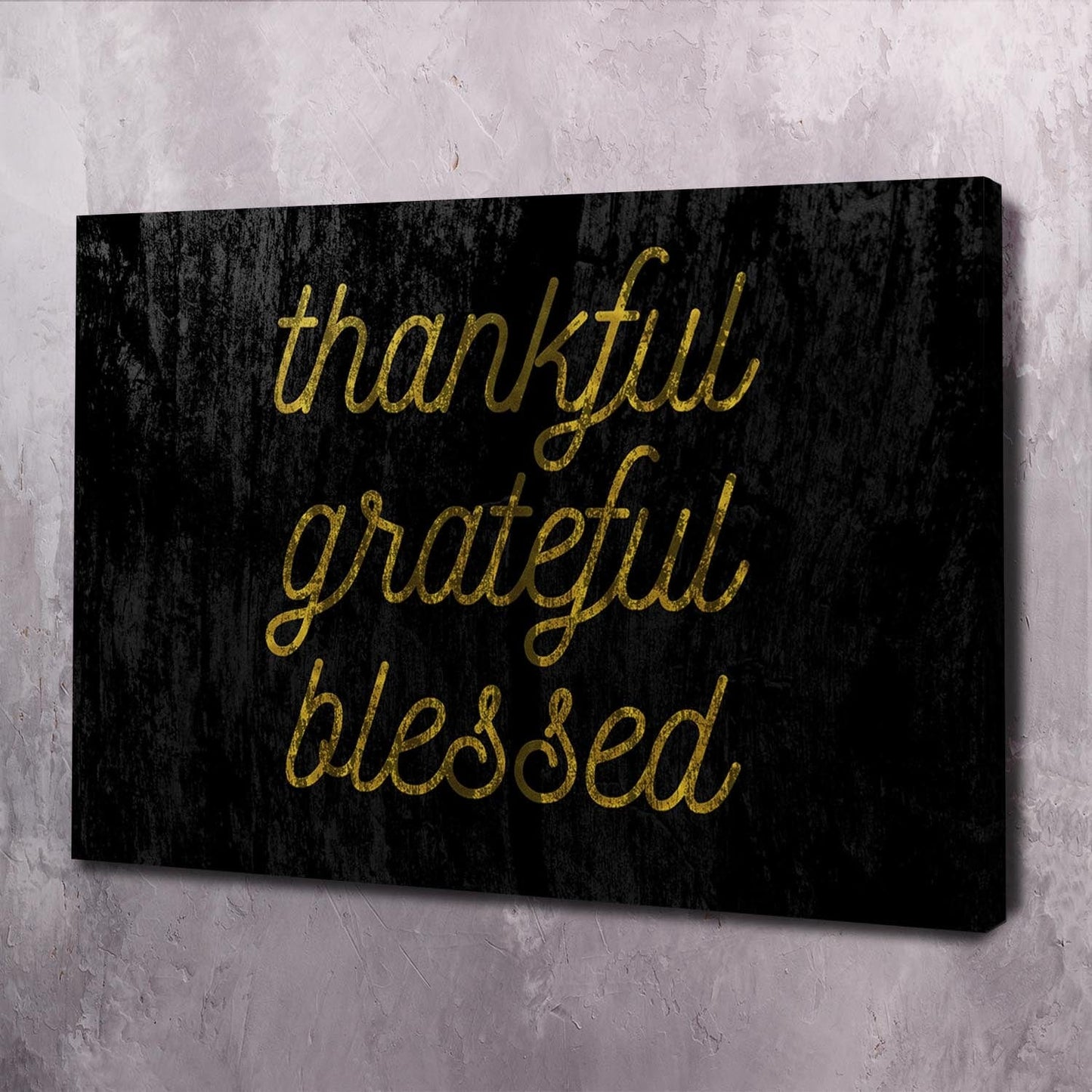 Thankful Grateful Blesses Wall Art | Inspirational Wall Art Motivational Wall Art Quotes Office Art | Impaktiv Exclusive Canvas Art Landscape