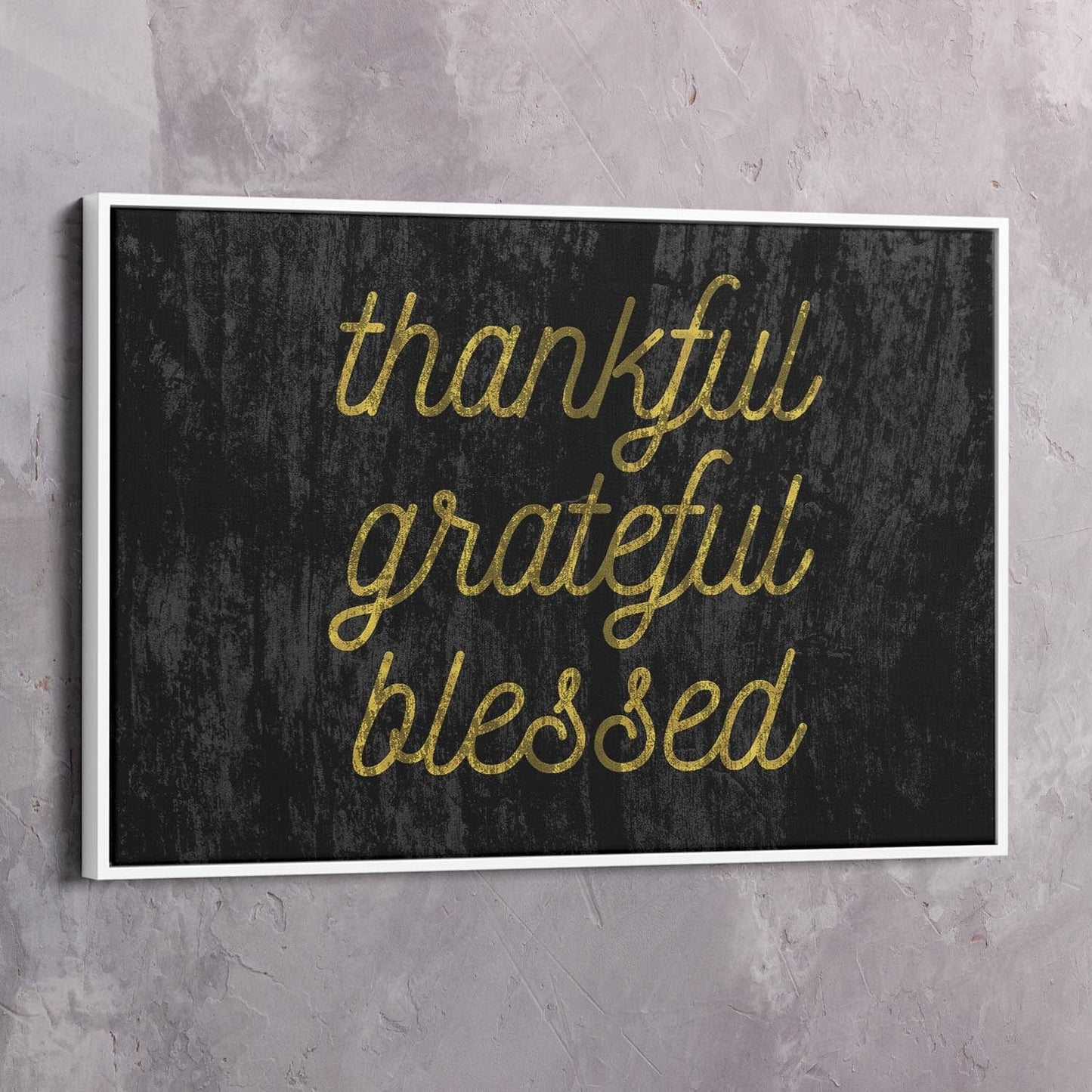 Thankful Grateful Blesses Wall Art | Inspirational Wall Art Motivational Wall Art Quotes Office Art | Impaktiv Exclusive Canvas Art Landscape