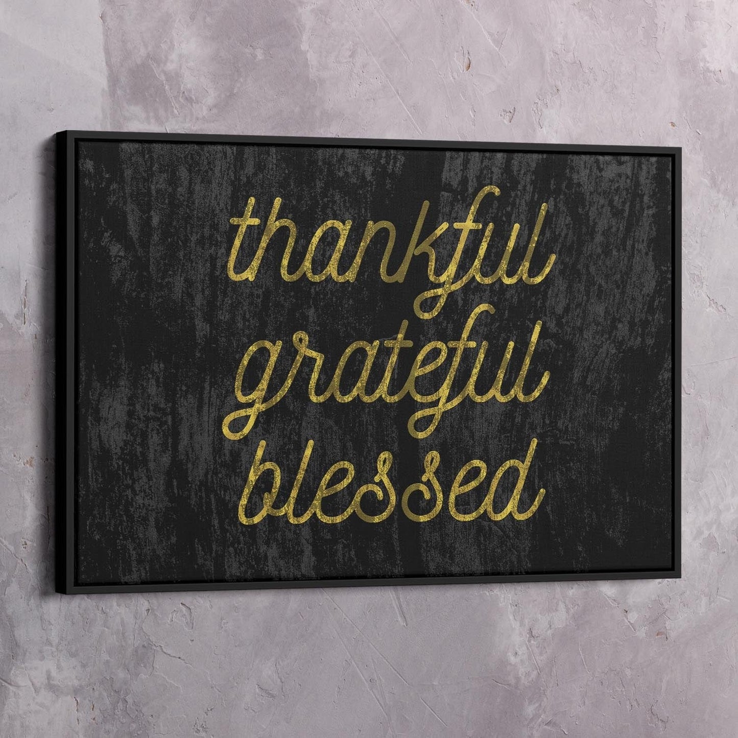 Thankful Grateful Blesses Wall Art | Inspirational Wall Art Motivational Wall Art Quotes Office Art | Impaktiv Exclusive Canvas Art Landscape