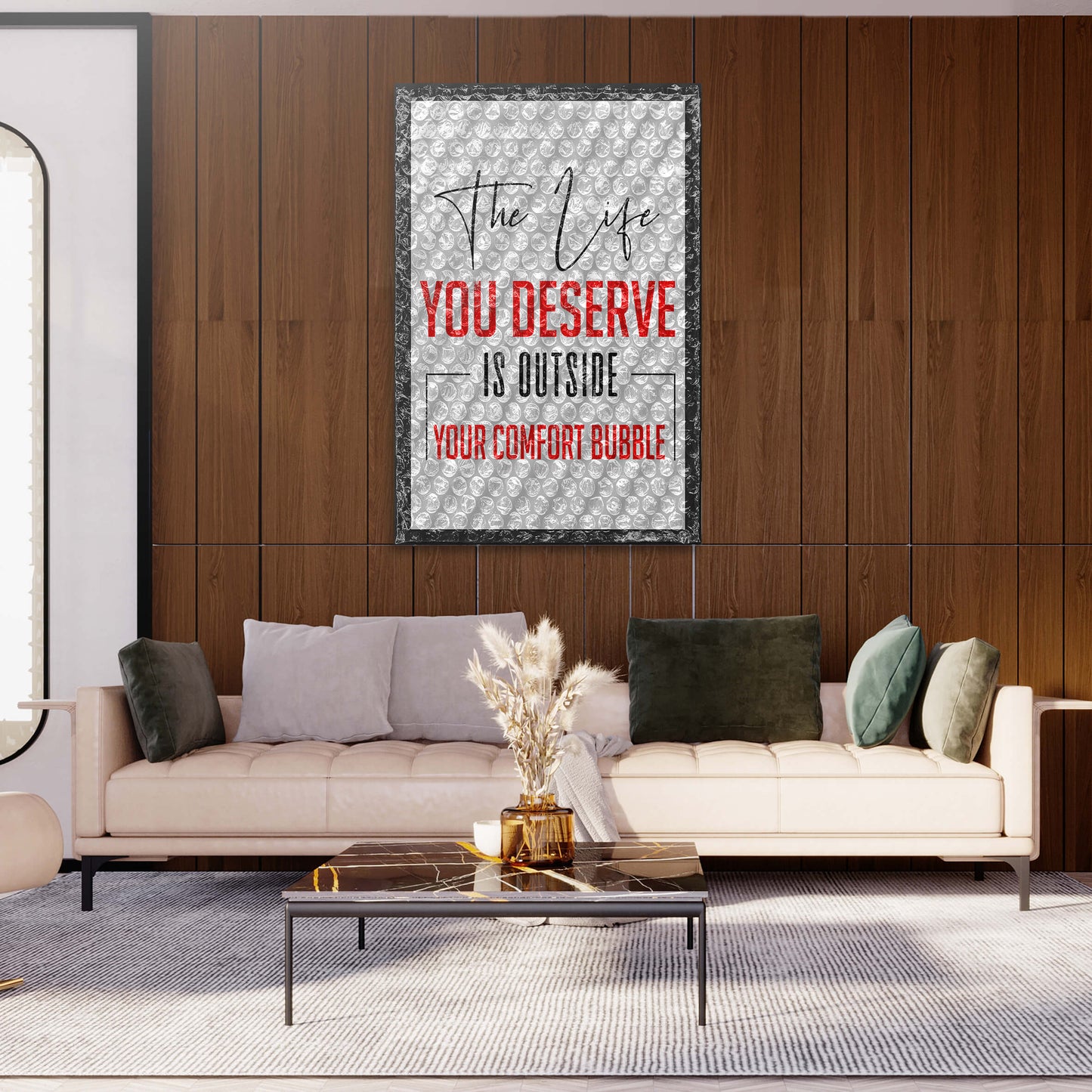 The Life You Deserve Wall Art | Inspirational Wall Art Motivational Wall Art Quotes Office Art | Impaktiv Exclusive Canvas Art Portrait