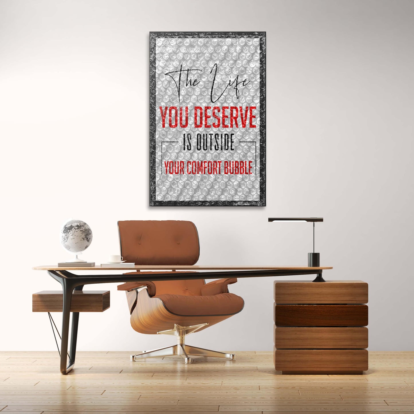 The Life You Deserve Wall Art | Inspirational Wall Art Motivational Wall Art Quotes Office Art | Impaktiv Exclusive Canvas Art Portrait