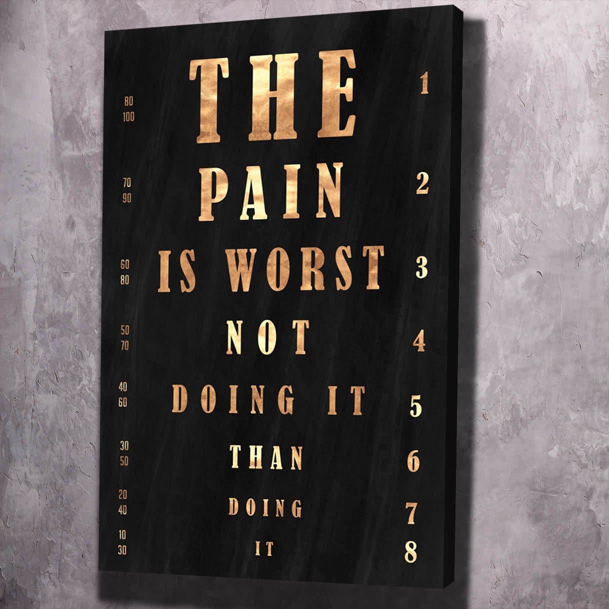 The Pain is Worst Wall Art | Inspirational Wall Art Motivational Wall Art Quotes Office Art | Impaktiv Exclusive Canvas Art Portrait