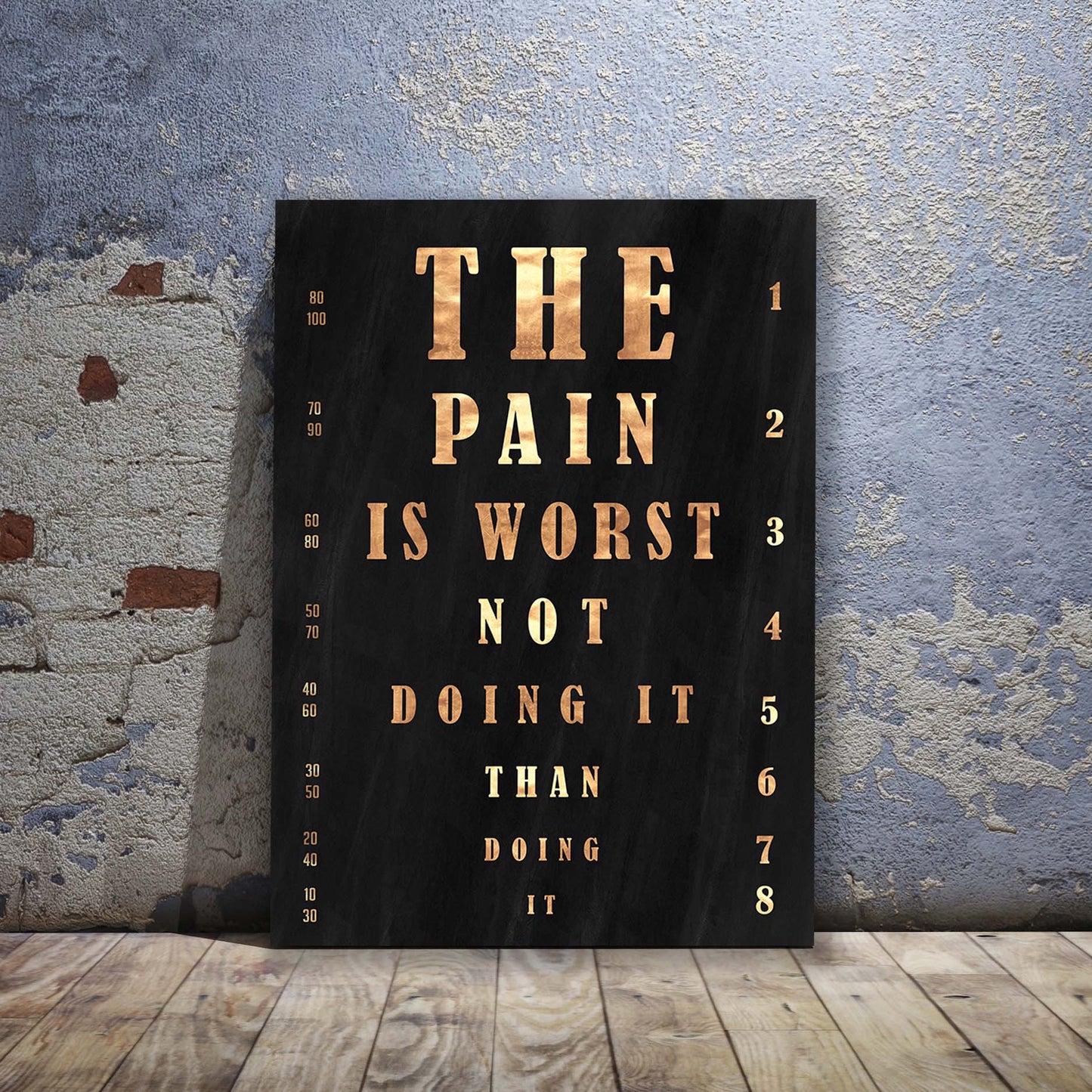 The Pain is Worst Wall Art | Inspirational Wall Art Motivational Wall Art Quotes Office Art | Impaktiv Exclusive Canvas Art Portrait