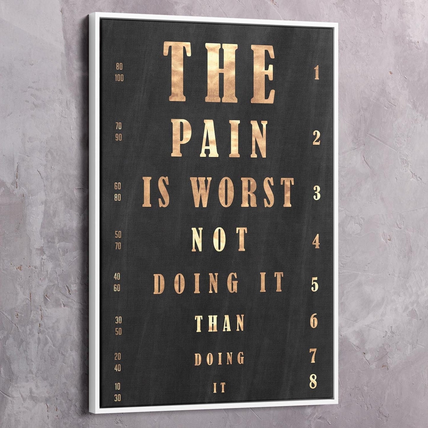 The Pain is Worst Wall Art | Inspirational Wall Art Motivational Wall Art Quotes Office Art | Impaktiv Exclusive Canvas Art Portrait