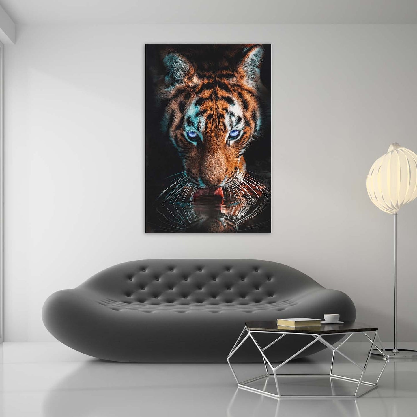 Thirsty Tiger Wall Art | Inspirational Wall Art Motivational Wall Art Quotes Office Art | Impaktiv Exclusive Canvas Art Portrait