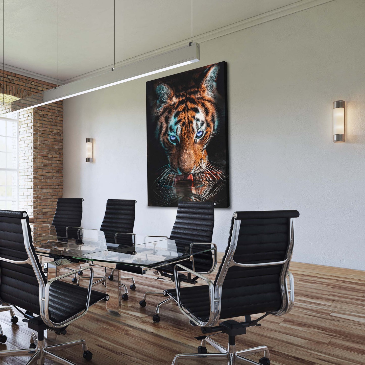 Thirsty Tiger Wall Art | Inspirational Wall Art Motivational Wall Art Quotes Office Art | Impaktiv Exclusive Canvas Art Portrait