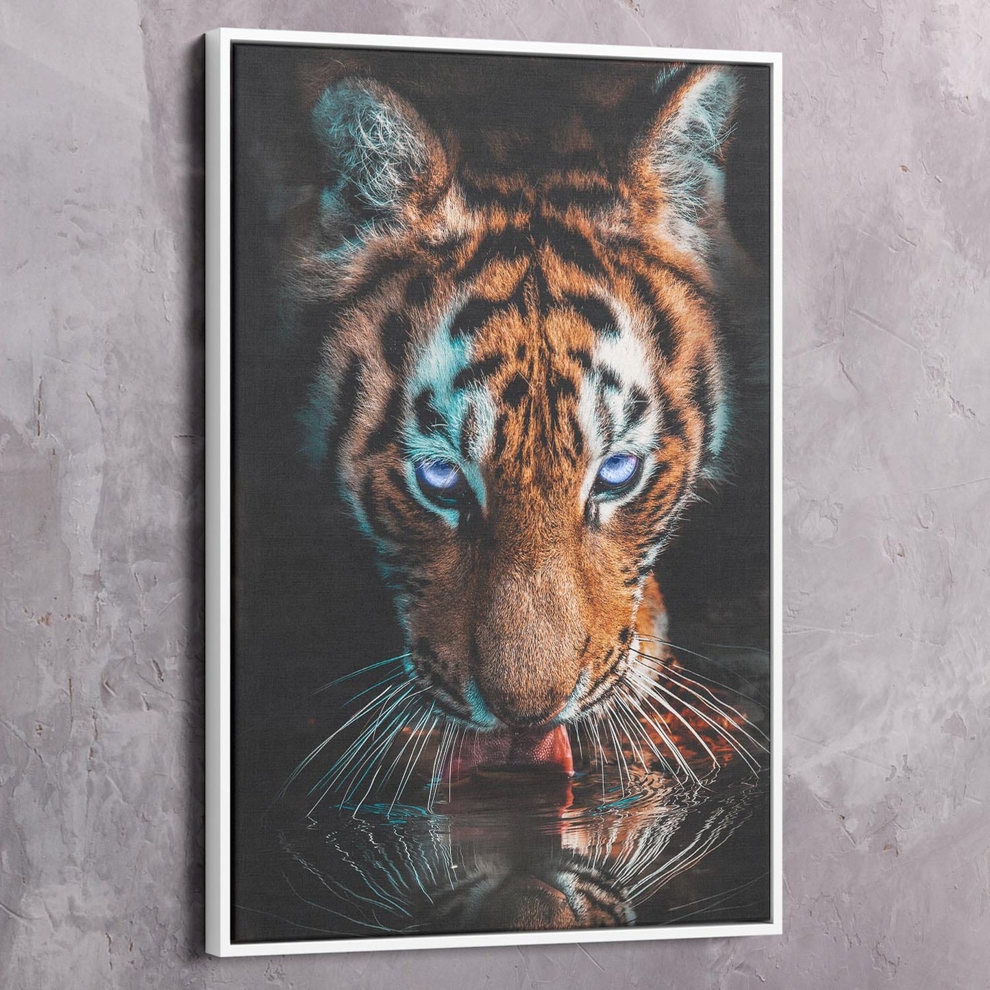Thirsty Tiger Wall Art | Inspirational Wall Art Motivational Wall Art Quotes Office Art | Impaktiv Exclusive Canvas Art Portrait