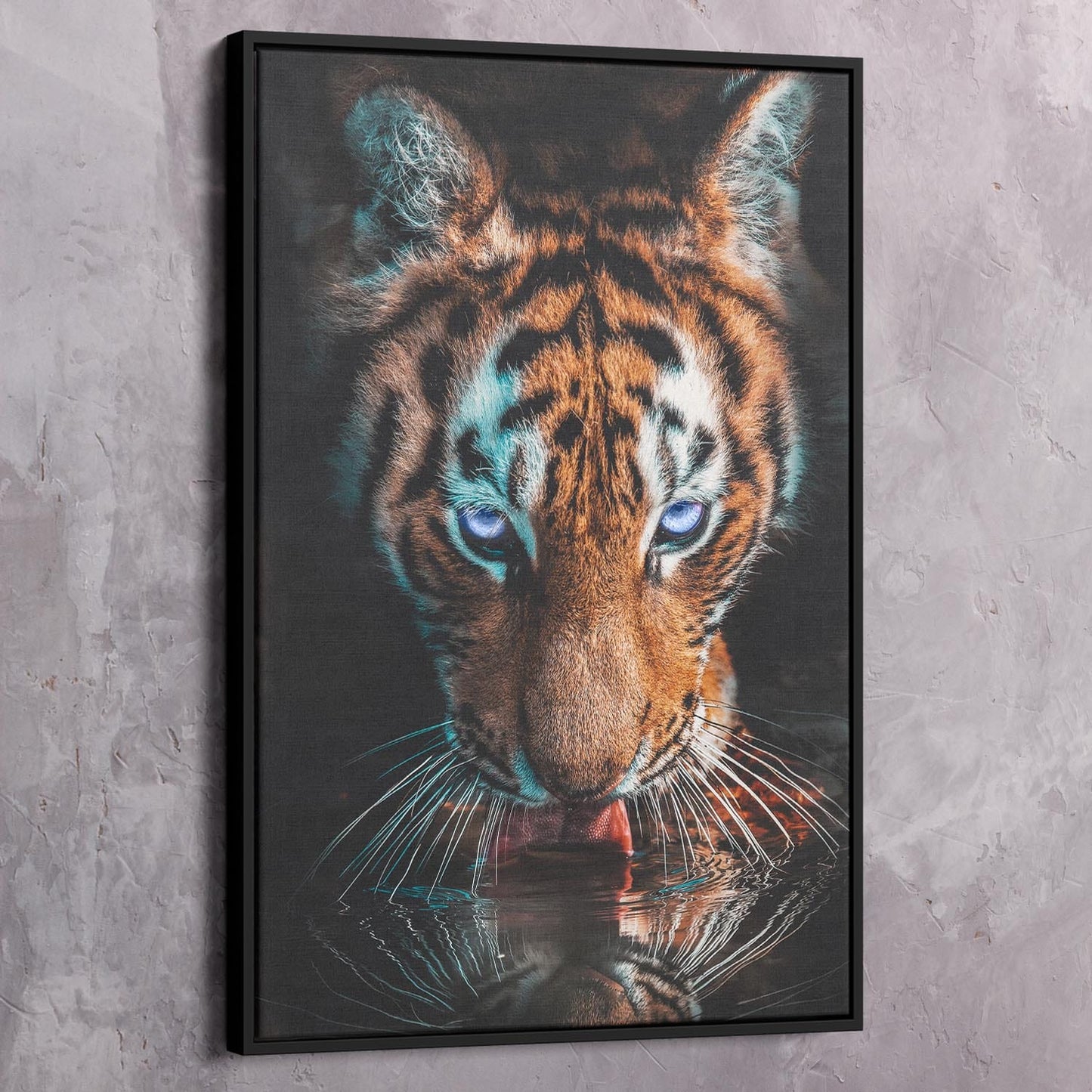 Thirsty Tiger Wall Art | Inspirational Wall Art Motivational Wall Art Quotes Office Art | Impaktiv Exclusive Canvas Art Portrait