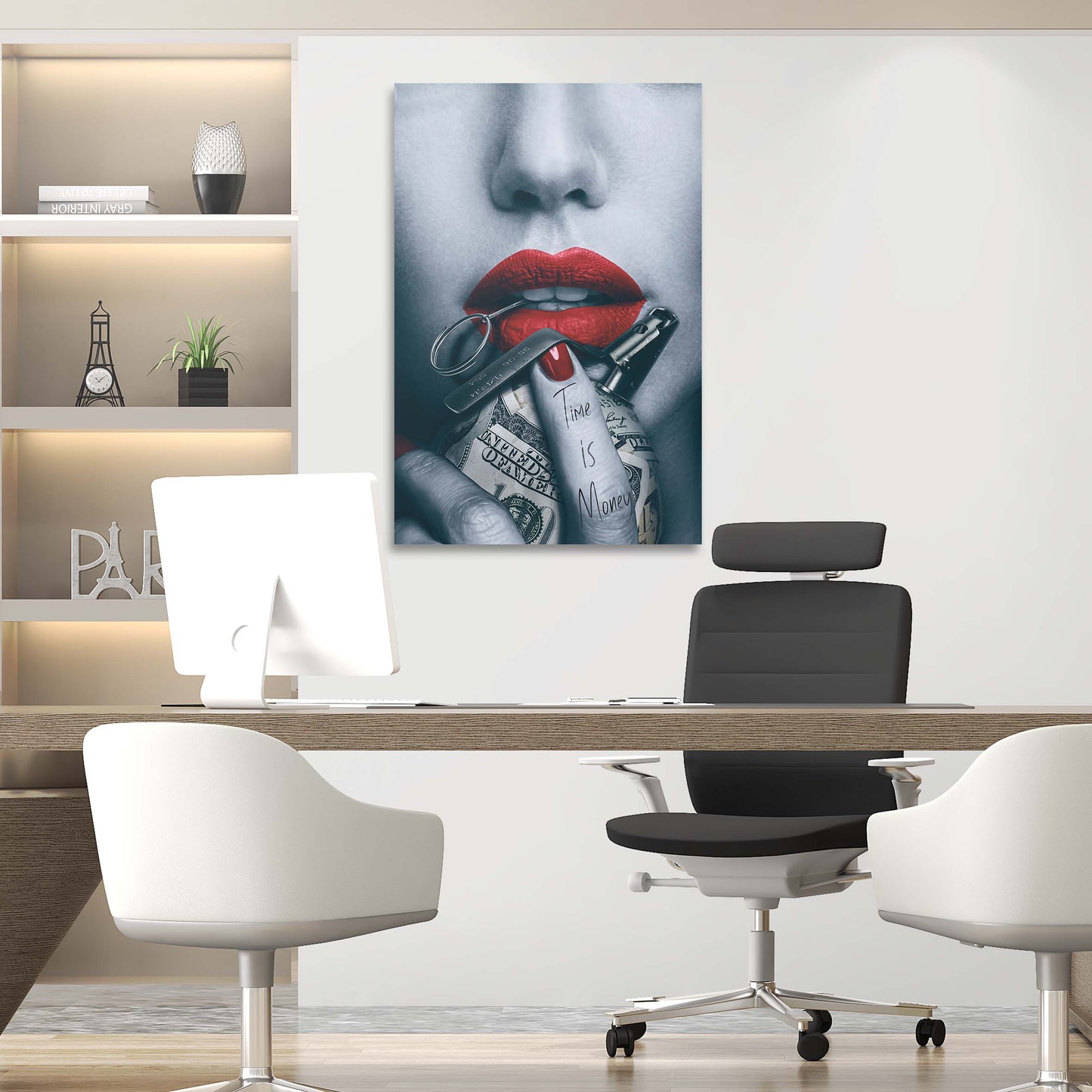 Time is Money Grenade Beauty Art Wall Art | Inspirational Wall Art Motivational Wall Art Quotes Office Art | Impaktiv Exclusive Canvas Art Portrait