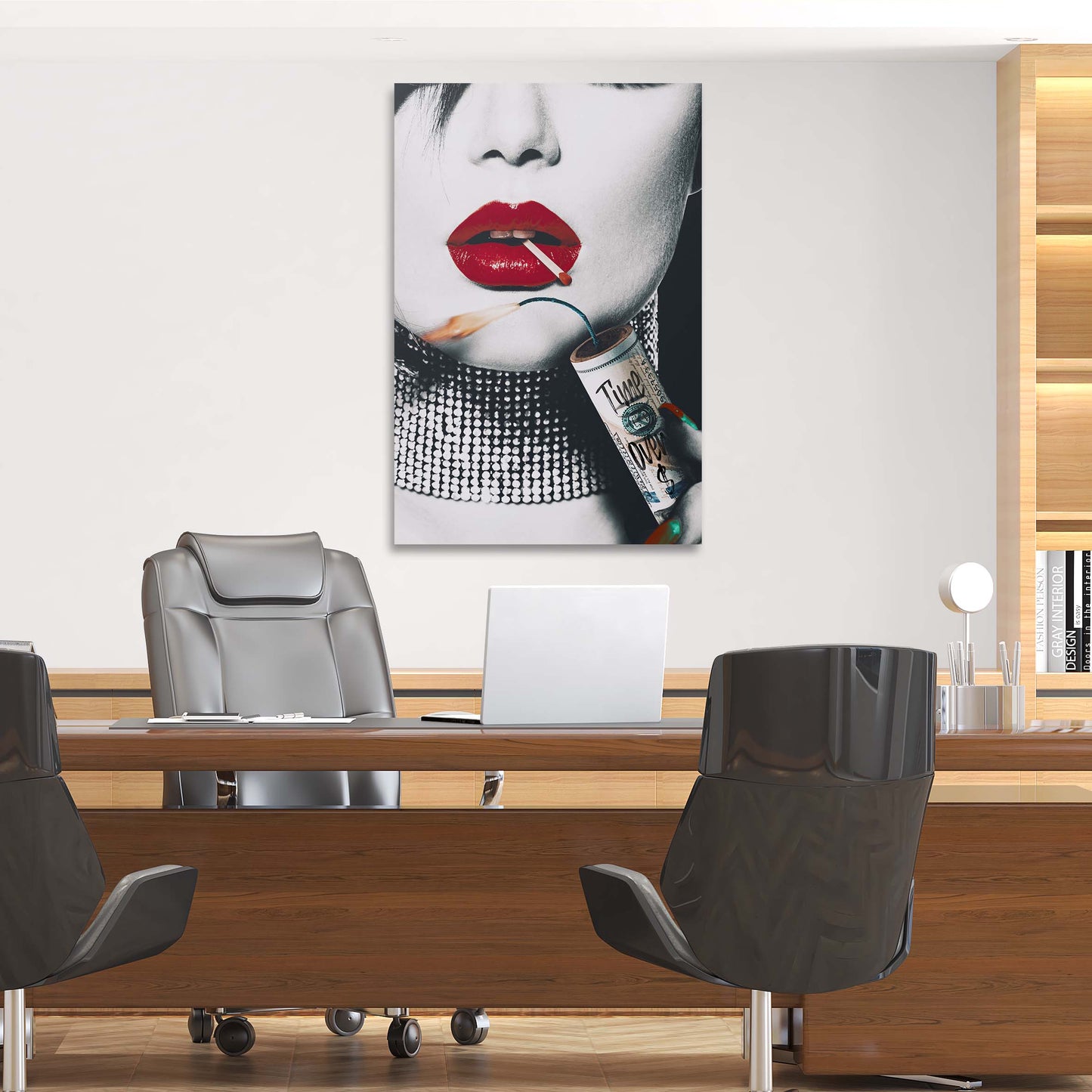 Time Over Money Dynamite Beauty Art Wall Art | Inspirational Wall Art Motivational Wall Art Quotes Office Art | Impaktiv Exclusive Canvas Art Portrait