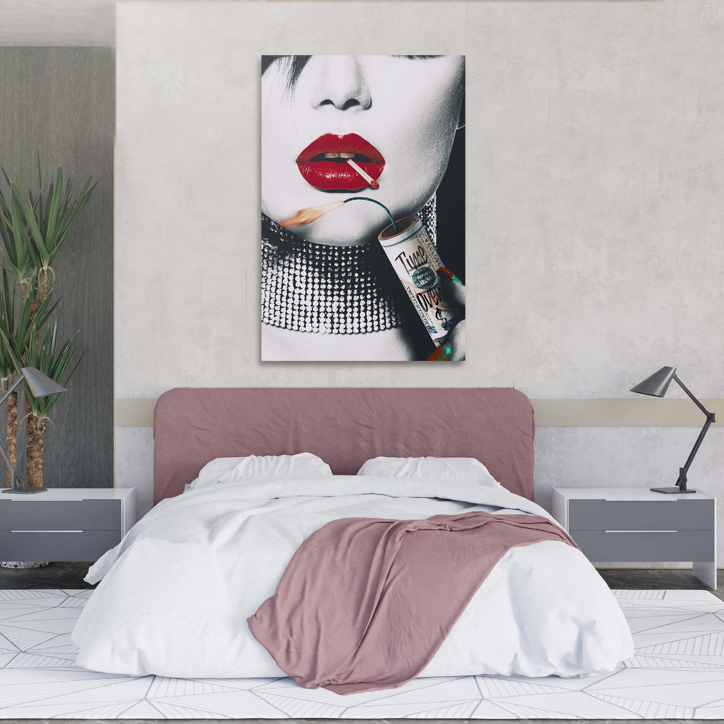Time Over Money Dynamite Beauty Art Wall Art | Inspirational Wall Art Motivational Wall Art Quotes Office Art | Impaktiv Exclusive Canvas Art Portrait