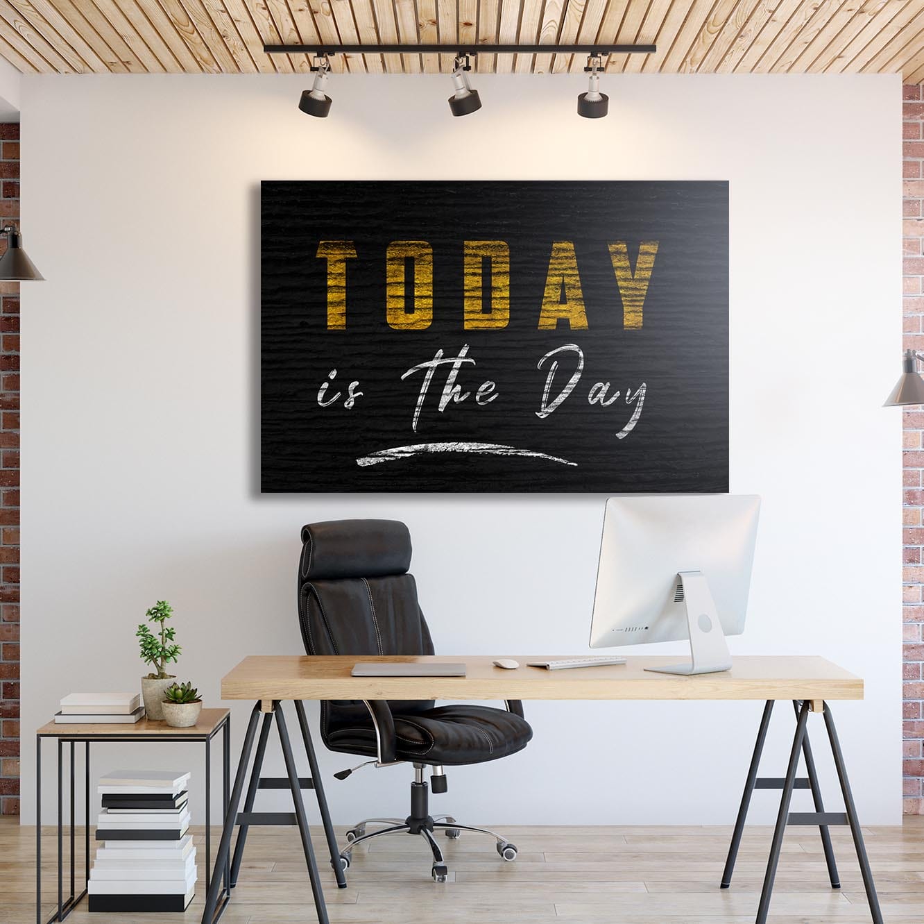 Today Is The Day Wall Art | Inspirational Wall Art Motivational Wall Art Quotes Office Art | Impaktiv Exclusive Canvas Art Landscape