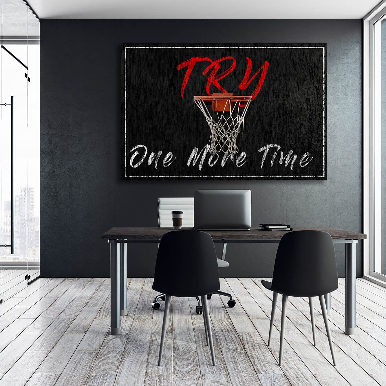 Try One More Time Wall Art | Inspirational Wall Art Motivational Wall Art Quotes Office Art | Impaktiv Exclusive Canvas Art Landscape