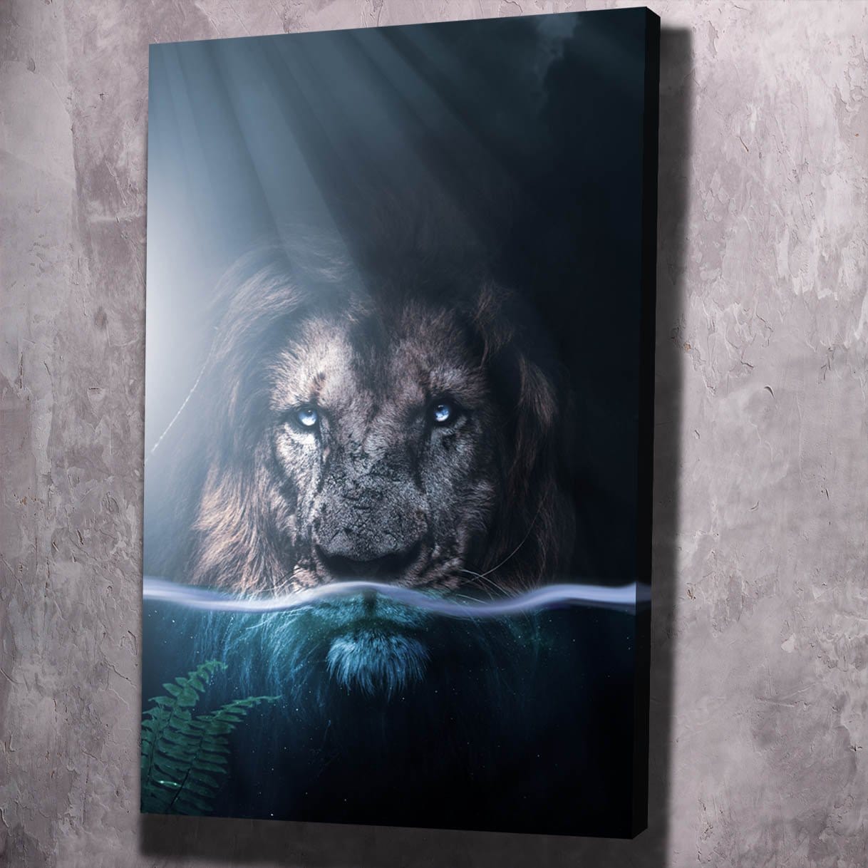 Underwater Lion Wall Art | Inspirational Wall Art Motivational Wall Art Quotes Office Art | Impaktiv Exclusive Canvas Art Portrait