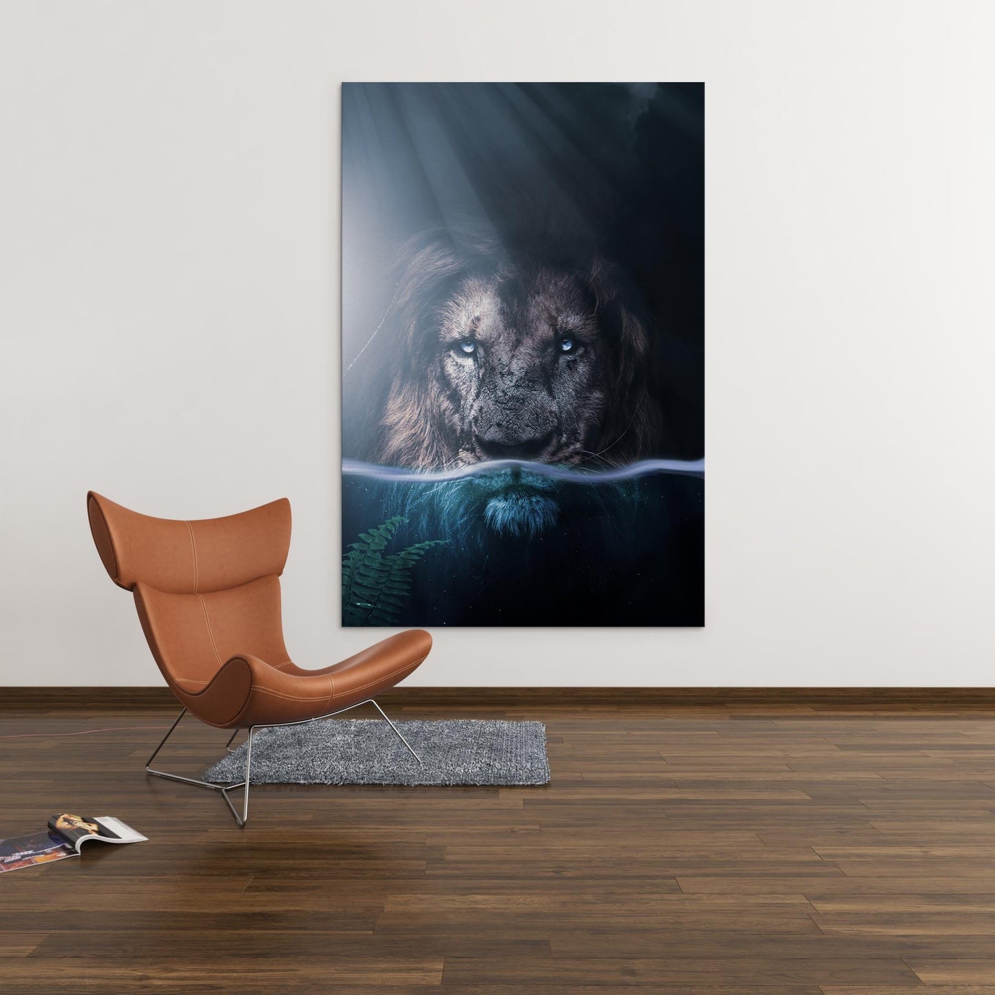 Underwater Lion Wall Art | Inspirational Wall Art Motivational Wall Art Quotes Office Art | Impaktiv Exclusive Canvas Art Portrait