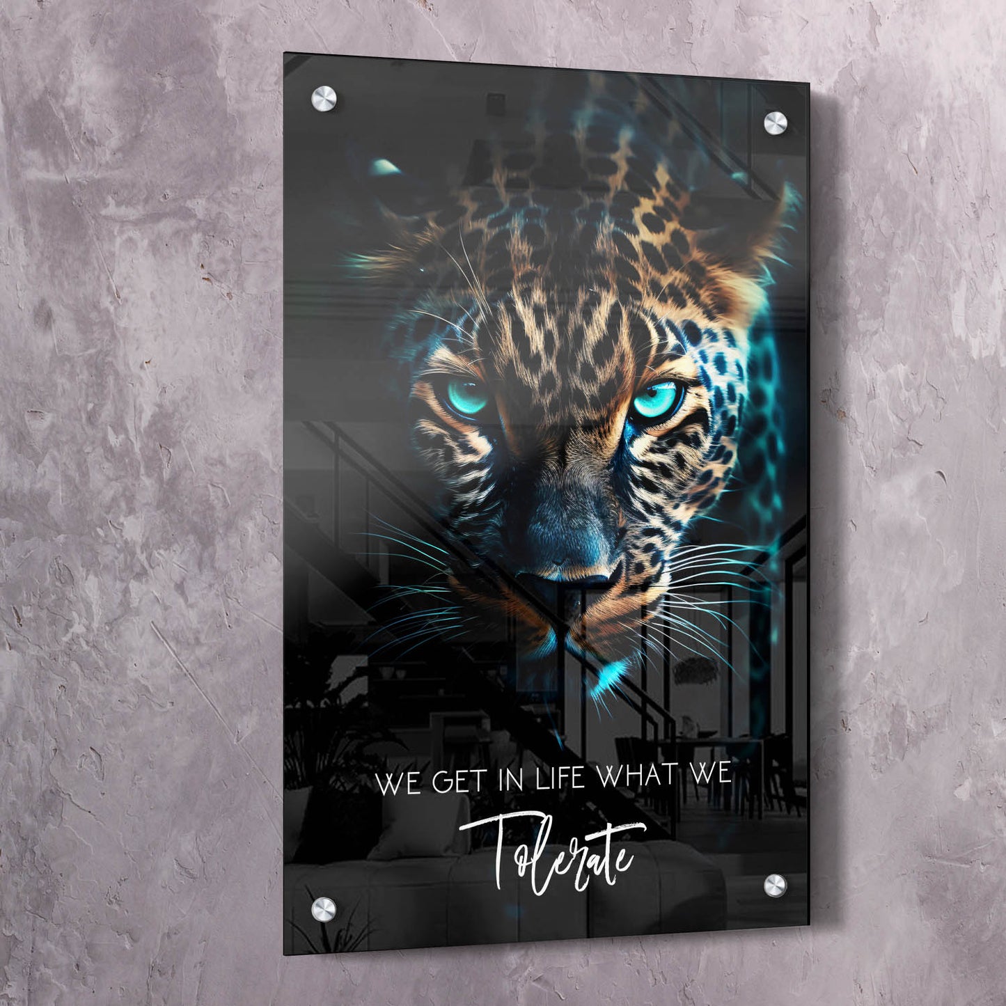Unleash Your Inner Strength with Fierce Leopard Wall Art | Impaktiv Canvas Art Portrait