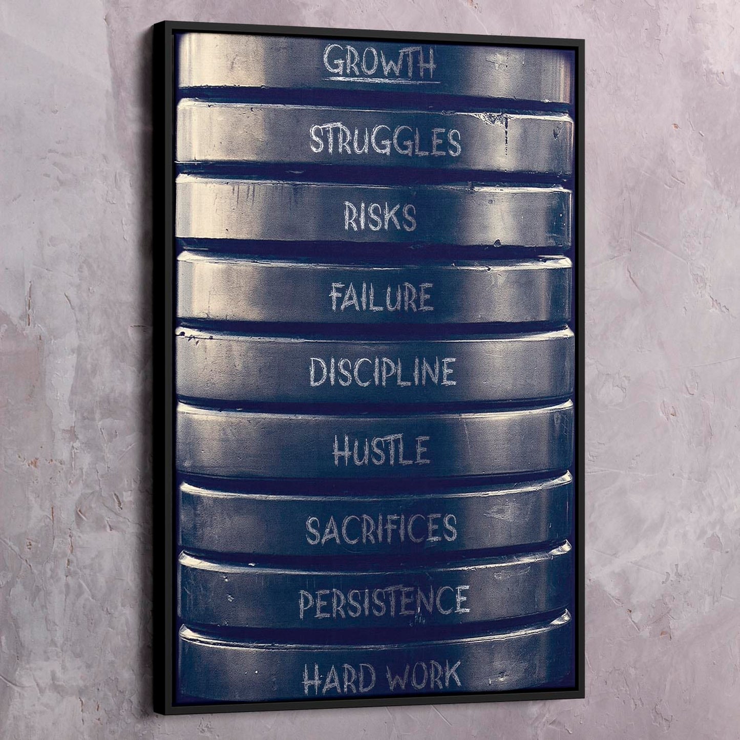 Weight Plates of Growth Wall Art | Inspirational Wall Art Motivational Wall Art Quotes Office Art | Impaktiv Exclusive Canvas Art Portrait
