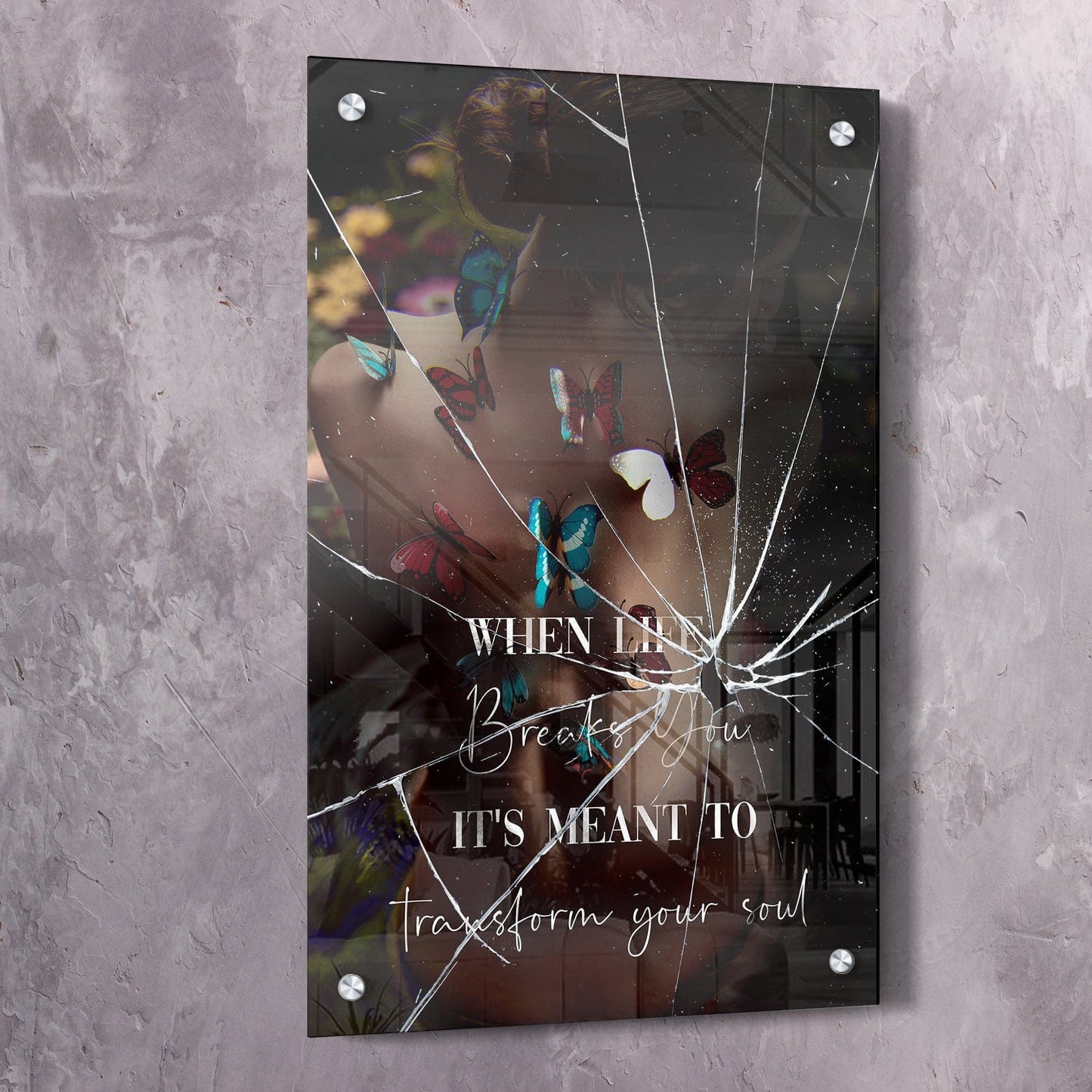 When Life Breaks You Wall Art | Inspirational Wall Art Motivational Wall Art Quotes Office Art | Impaktiv Exclusive Canvas Art Portrait