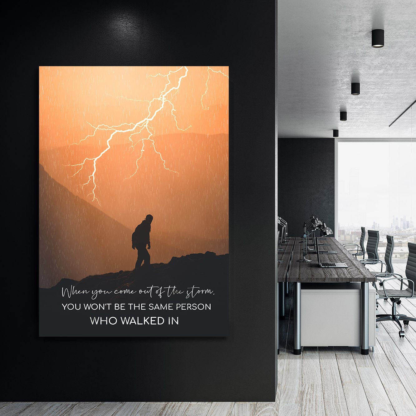 When You Come Out of The Storm Wall Art | Inspirational Wall Art Motivational Wall Art Quotes Office Art | Impaktiv Exclusive Canvas Art Portrait