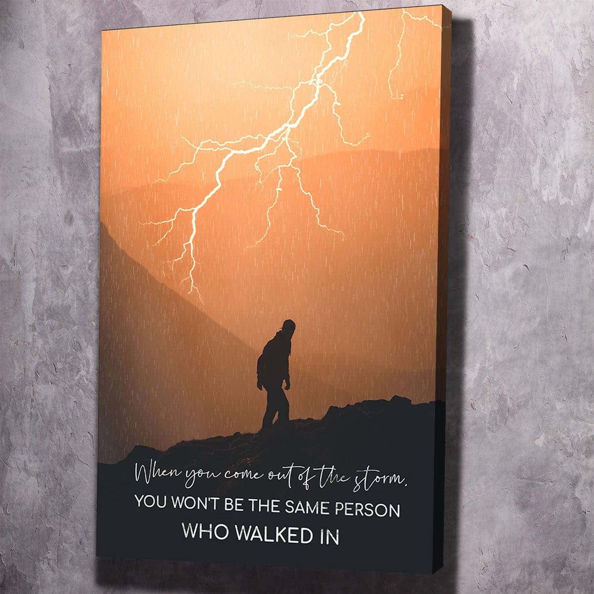 When You Come Out of The Storm Wall Art | Inspirational Wall Art Motivational Wall Art Quotes Office Art | Impaktiv Exclusive Canvas Art Portrait