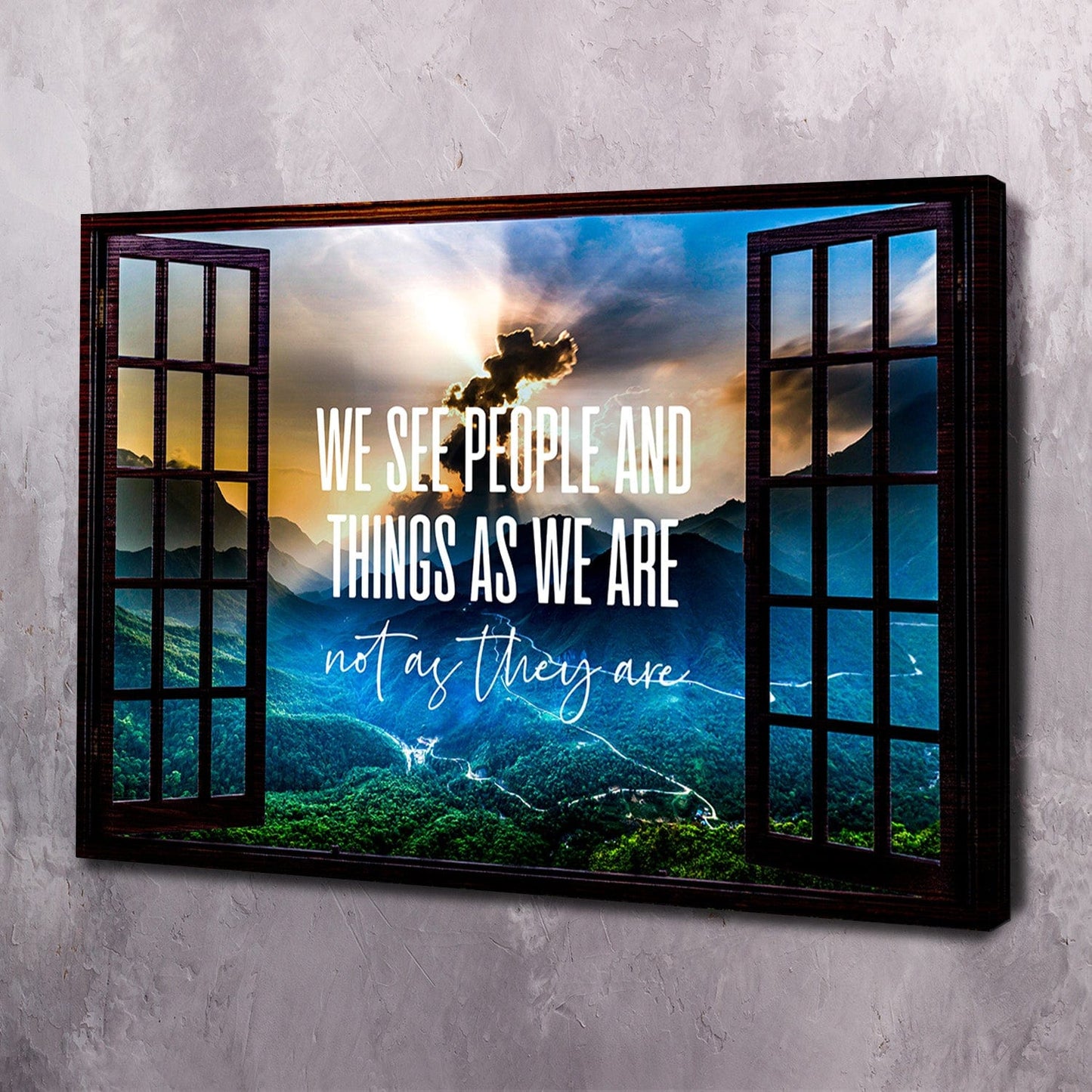 Window See as We Are Wall Art | Inspirational Wall Art Motivational Wall Art Quotes Office Art | Impaktiv Exclusive Canvas Art Landscape