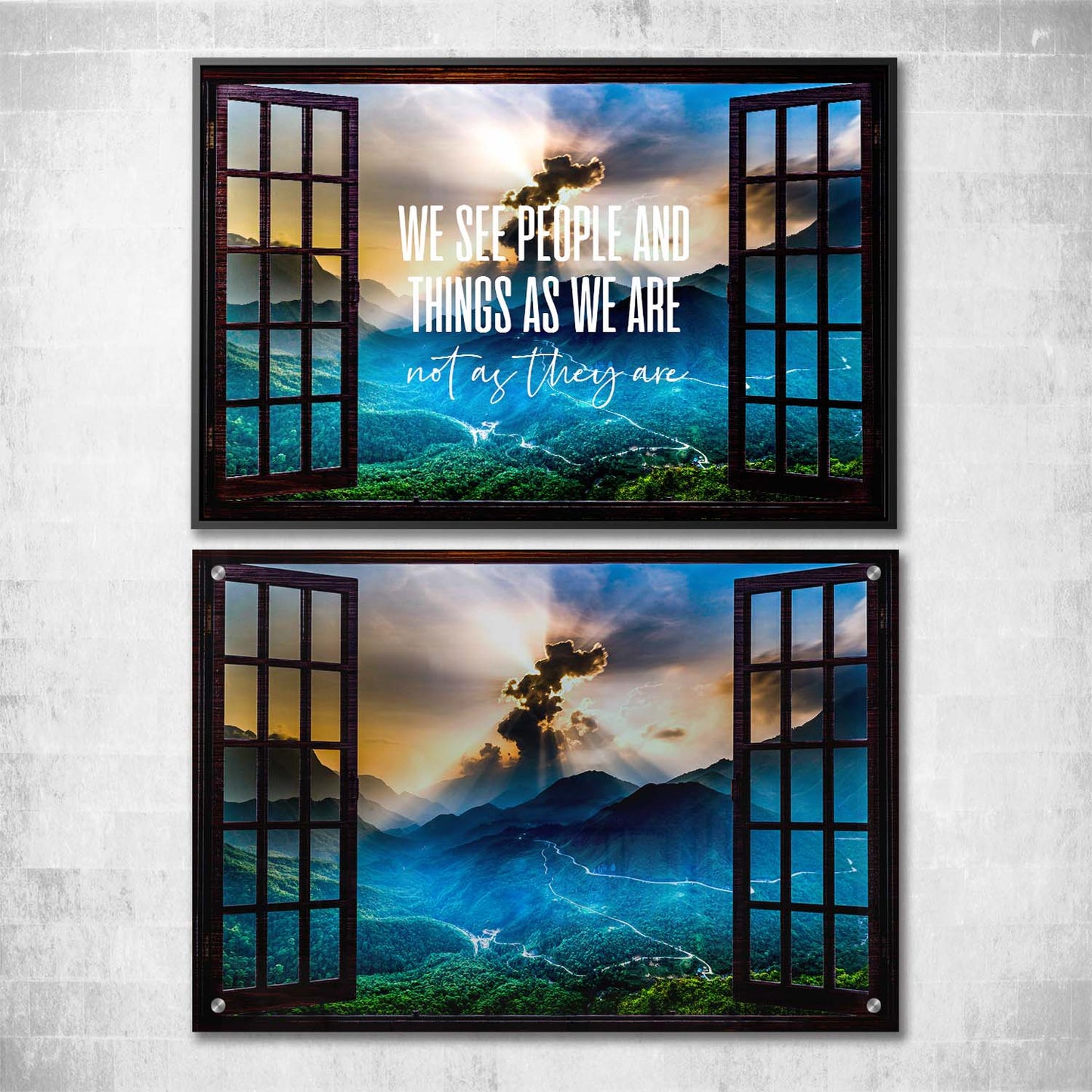 Window See as We Are Wall Art | Inspirational Wall Art Motivational Wall Art Quotes Office Art | Impaktiv Exclusive Canvas Art Landscape