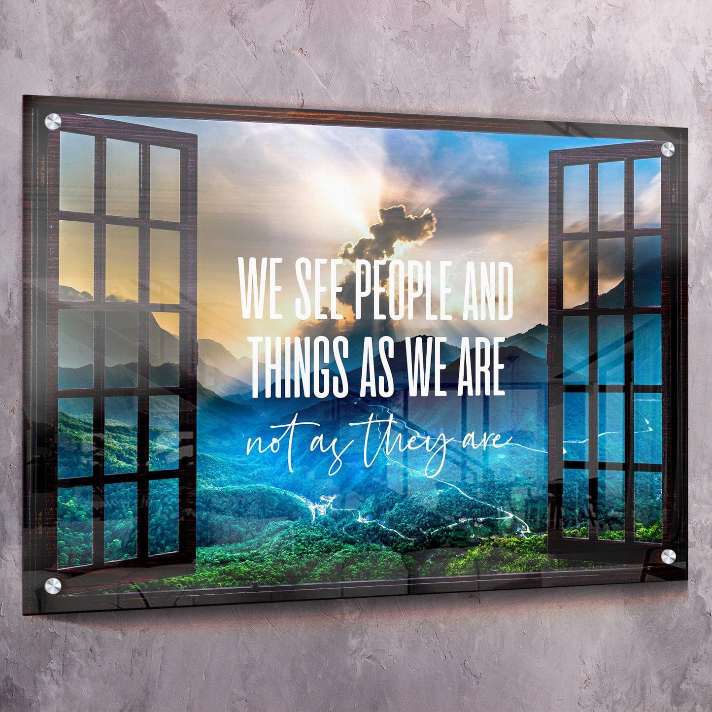 Window See as We Are Wall Art | Inspirational Wall Art Motivational Wall Art Quotes Office Art | Impaktiv Exclusive Canvas Art Landscape