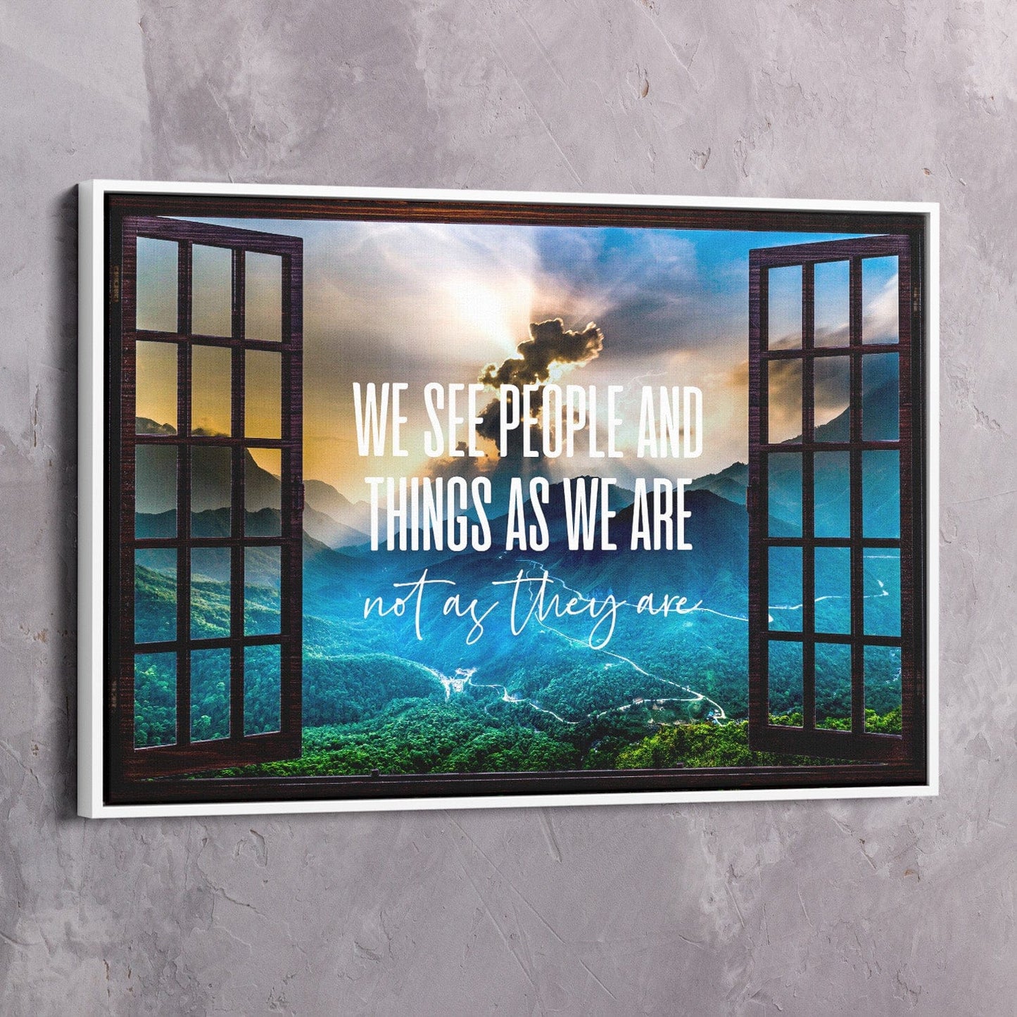 Window See as We Are Wall Art | Inspirational Wall Art Motivational Wall Art Quotes Office Art | Impaktiv Exclusive Canvas Art Landscape