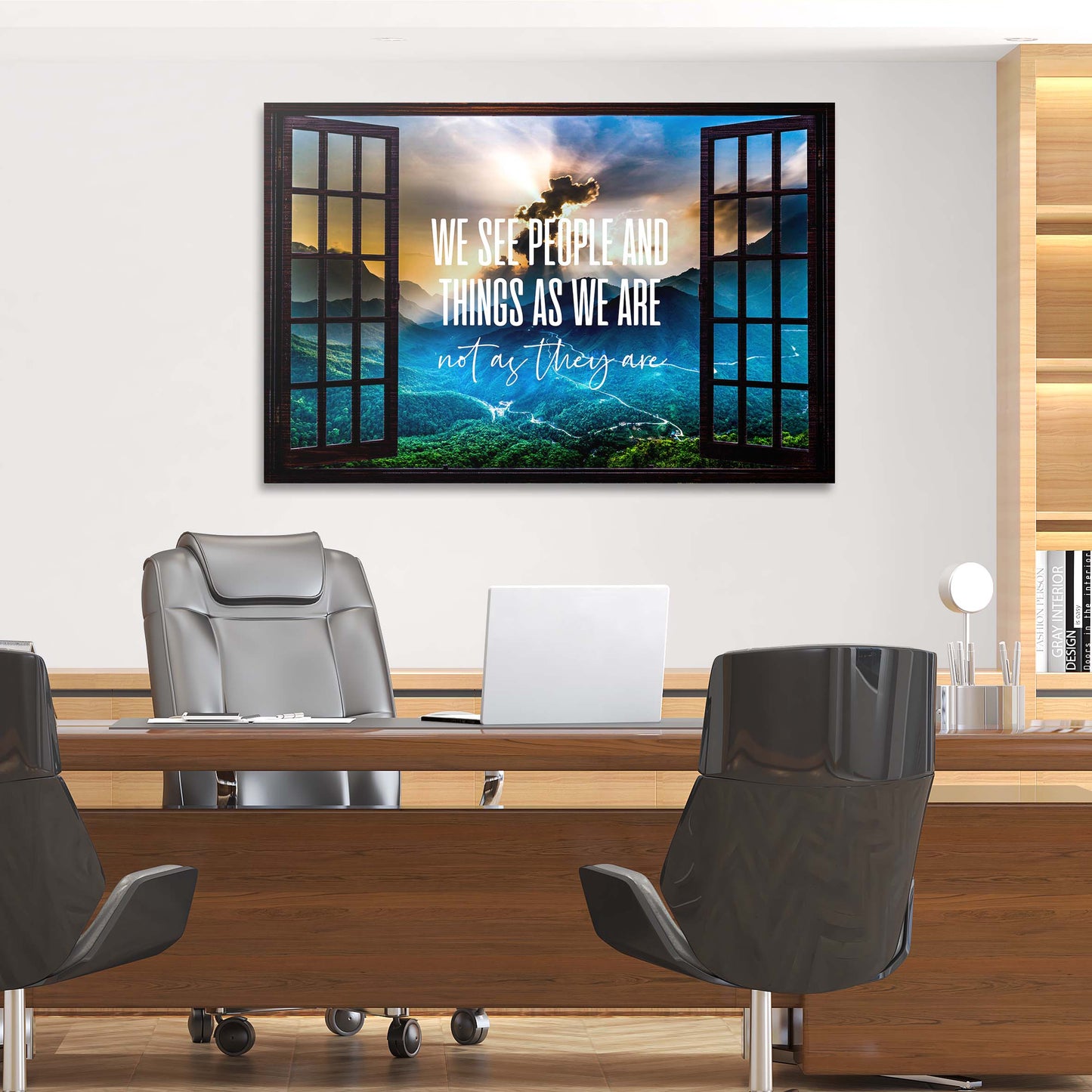Window See as We Are Wall Art | Inspirational Wall Art Motivational Wall Art Quotes Office Art | Impaktiv Exclusive Canvas Art Landscape