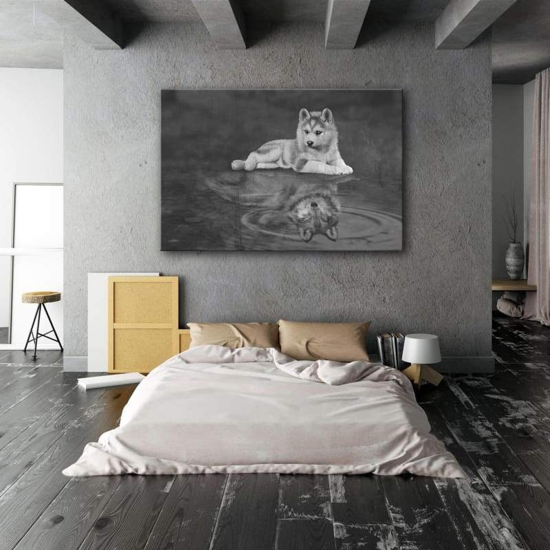 Wolf Reflection Wall Art | Inspirational Wall Art Motivational Wall Art Quotes Office Art | Impaktiv Exclusive Canvas Art Landscape