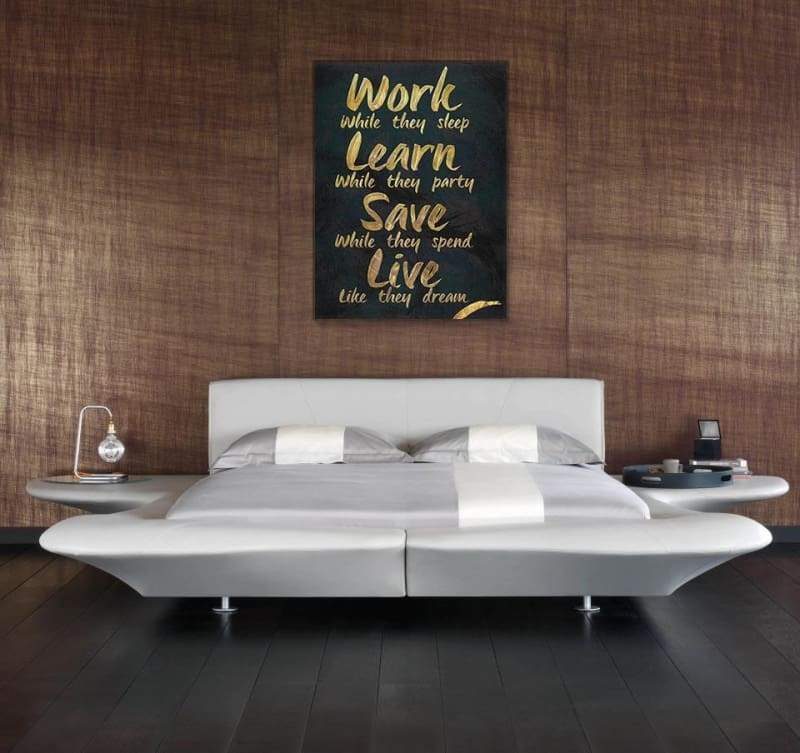 Work While They Sleep Wall Art | Inspirational Wall Art Motivational Wall Art Quotes Office Art | Impaktiv Exclusive Canvas Art Portrait