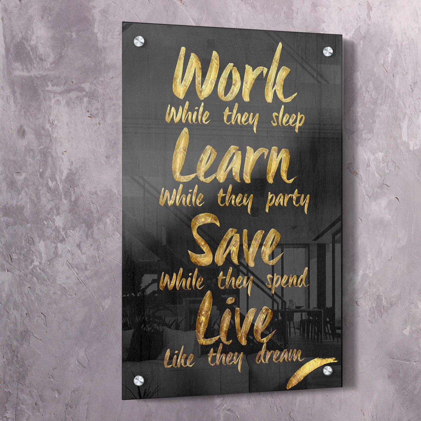 Work While They Sleep Wall Art | Inspirational Wall Art Motivational Wall Art Quotes Office Art | Impaktiv Exclusive Canvas Art Portrait