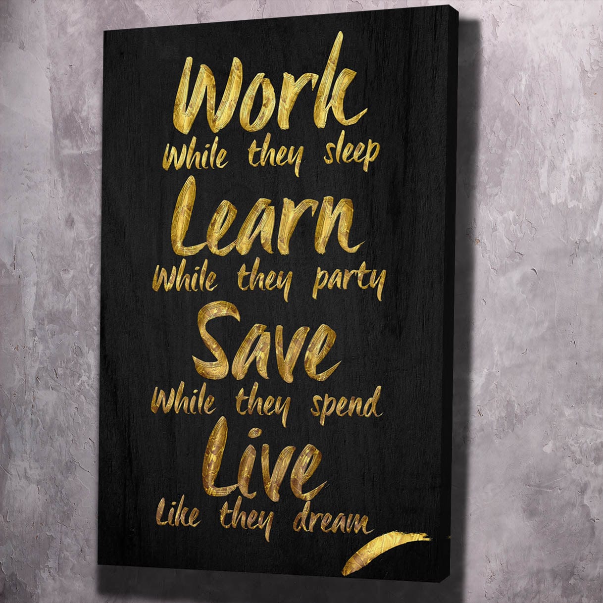 Work While They Sleep Wall Art | Inspirational Wall Art Motivational Wall Art Quotes Office Art | Impaktiv Exclusive Canvas Art Portrait