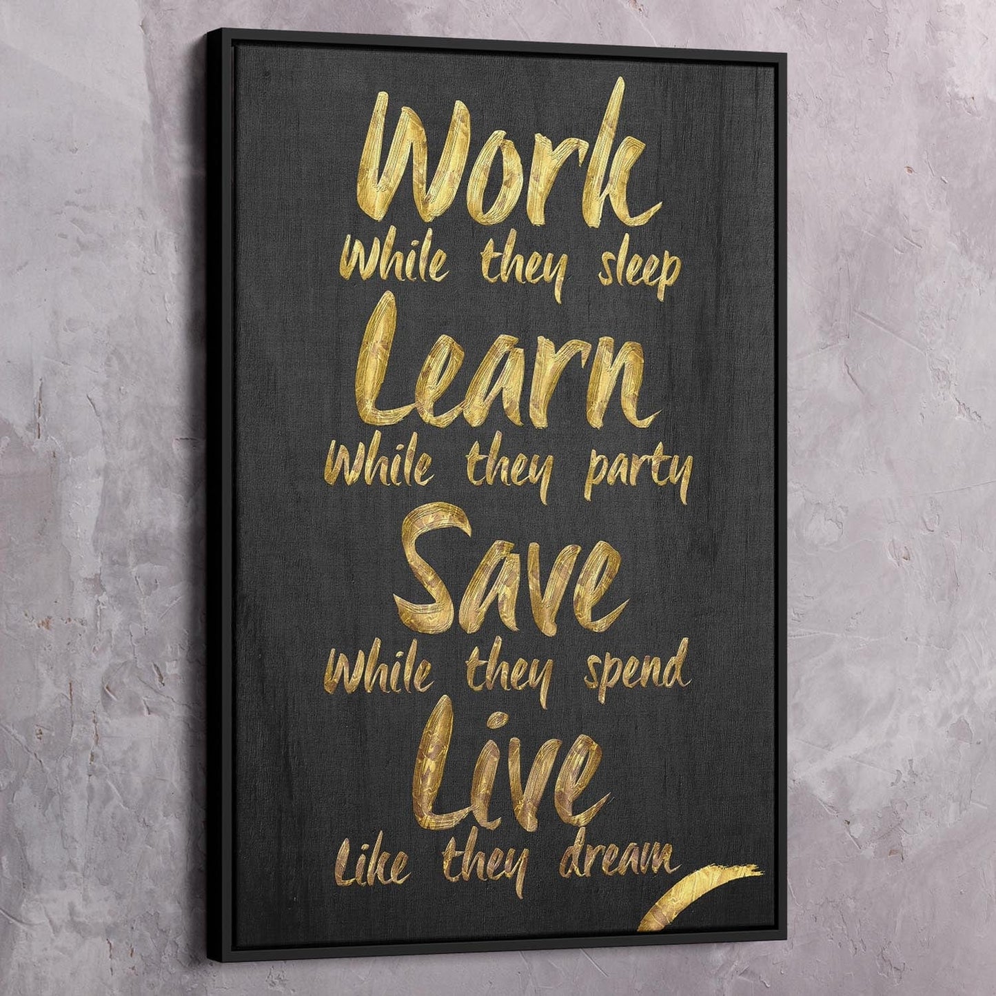 Work While They Sleep Wall Art | Inspirational Wall Art Motivational Wall Art Quotes Office Art | Impaktiv Exclusive Canvas Art Portrait