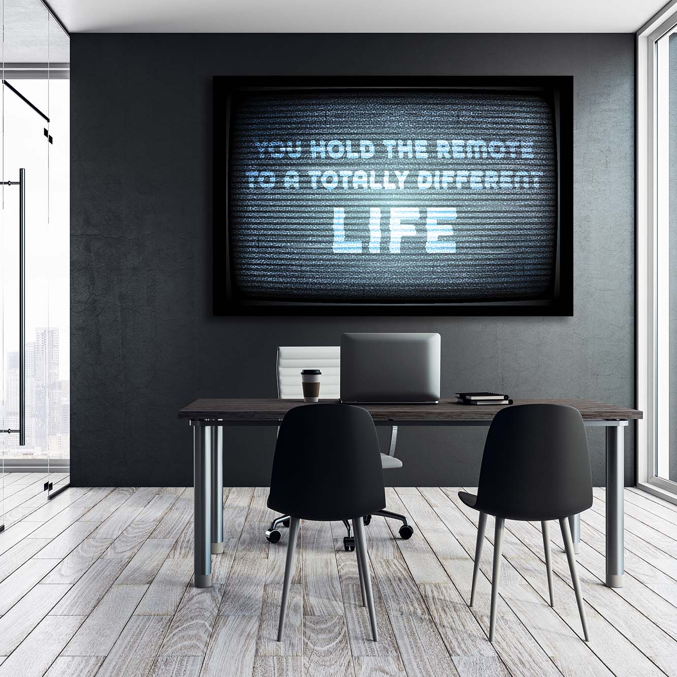 You hold the remote Wall Art | Inspirational Wall Art Motivational Wall Art Quotes Office Art | Impaktiv Exclusive Canvas Art Landscape