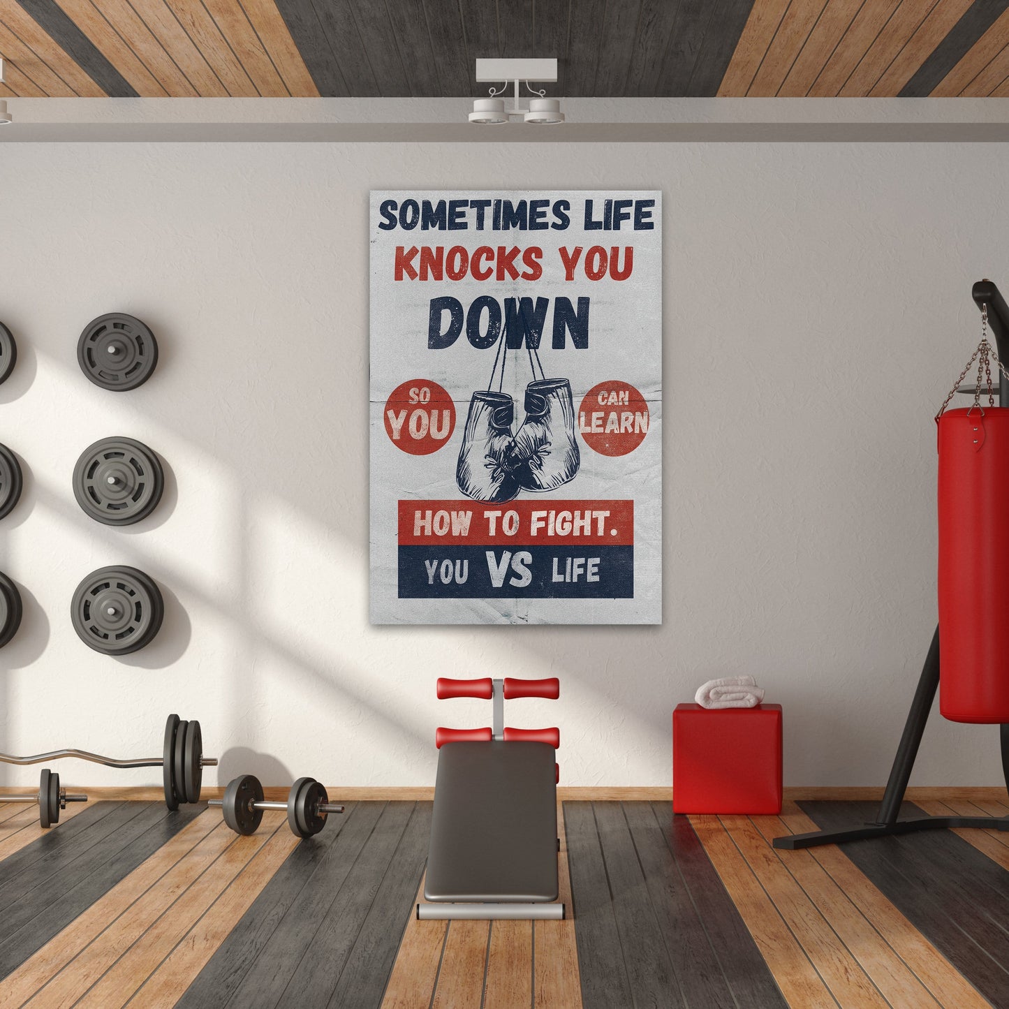 You Vs. Life Wall Art | Inspirational Wall Art Motivational Wall Art Quotes Office Art | Impaktiv Exclusive Canvas Art Portrait